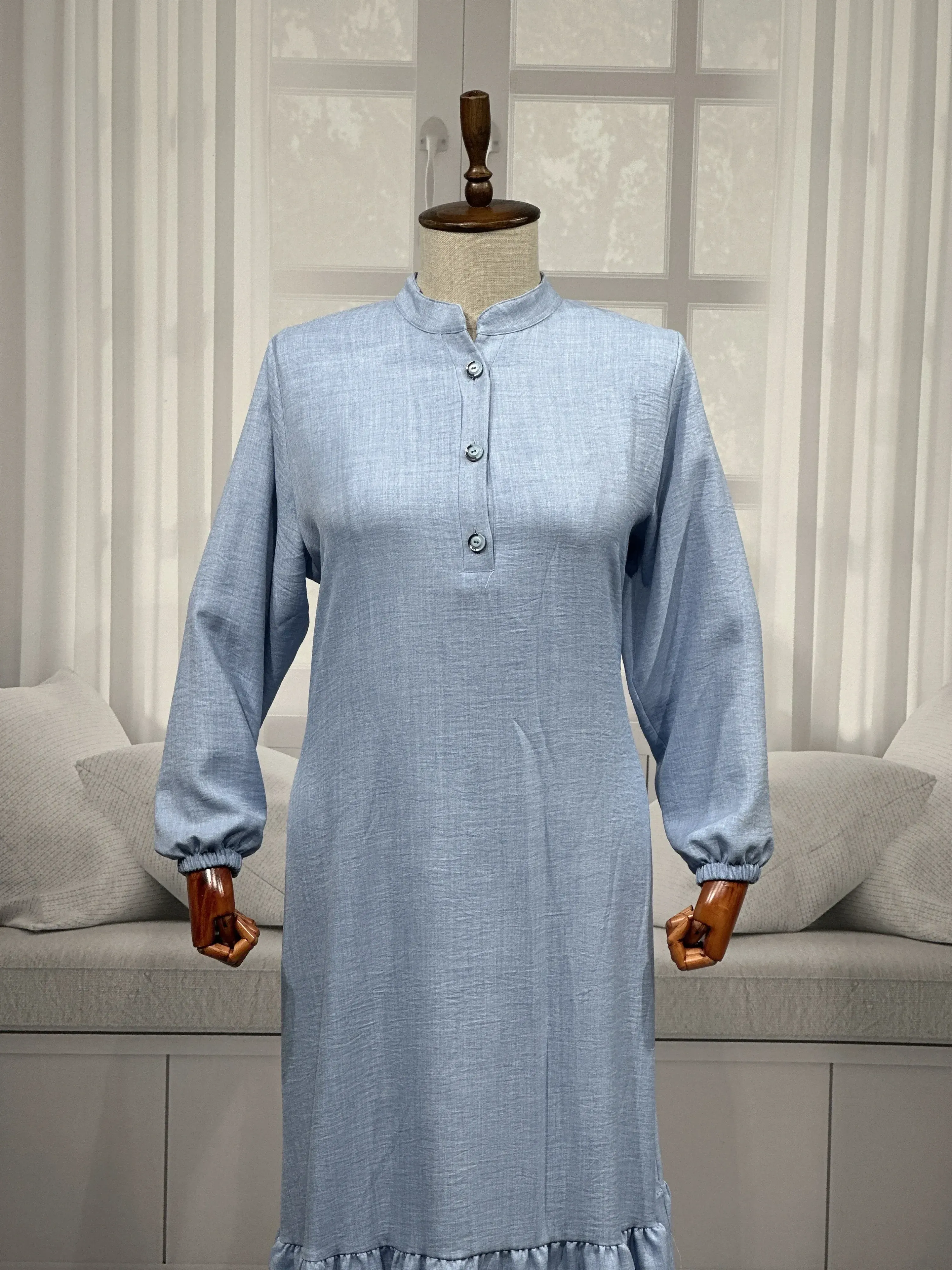 HESNA 8318 ELBİSE - MAVİ - (Asorti: 3-6)