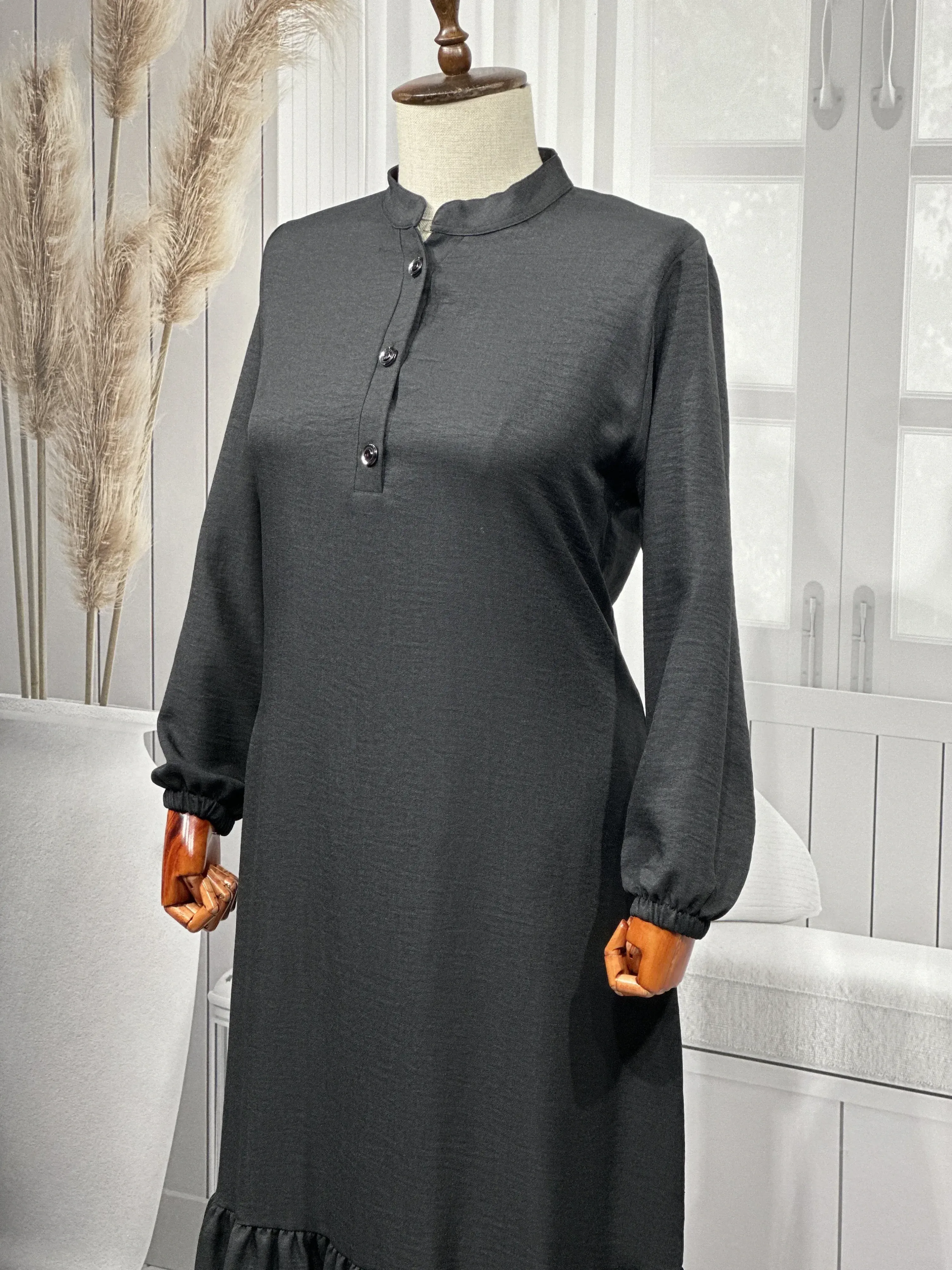 HESNA 8318 ELBİSE - SİYAH - (Asorti: 3-6)