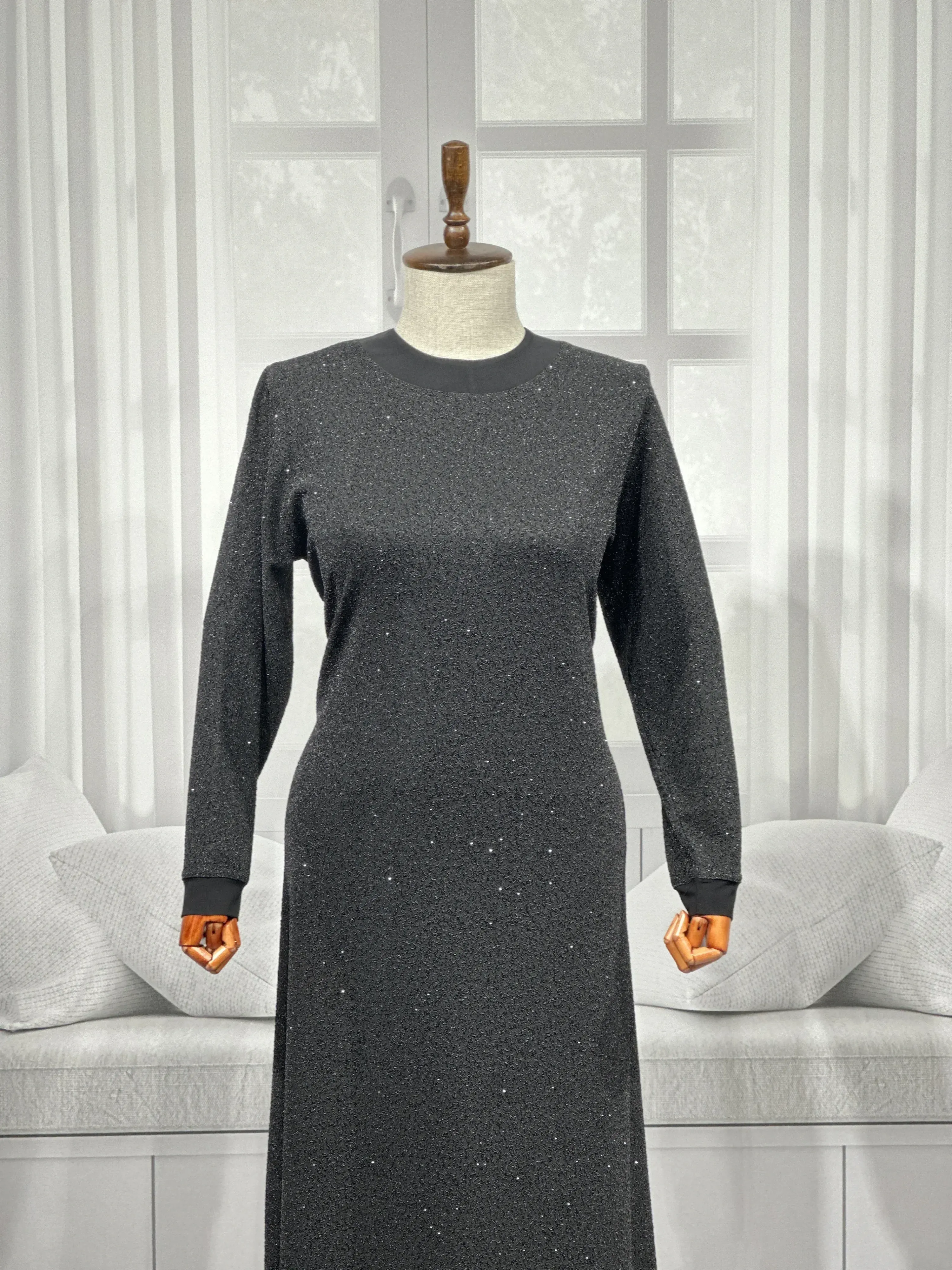 HESNA 8422 ELBİSE - SİYAH - (Asorti: 3-6)