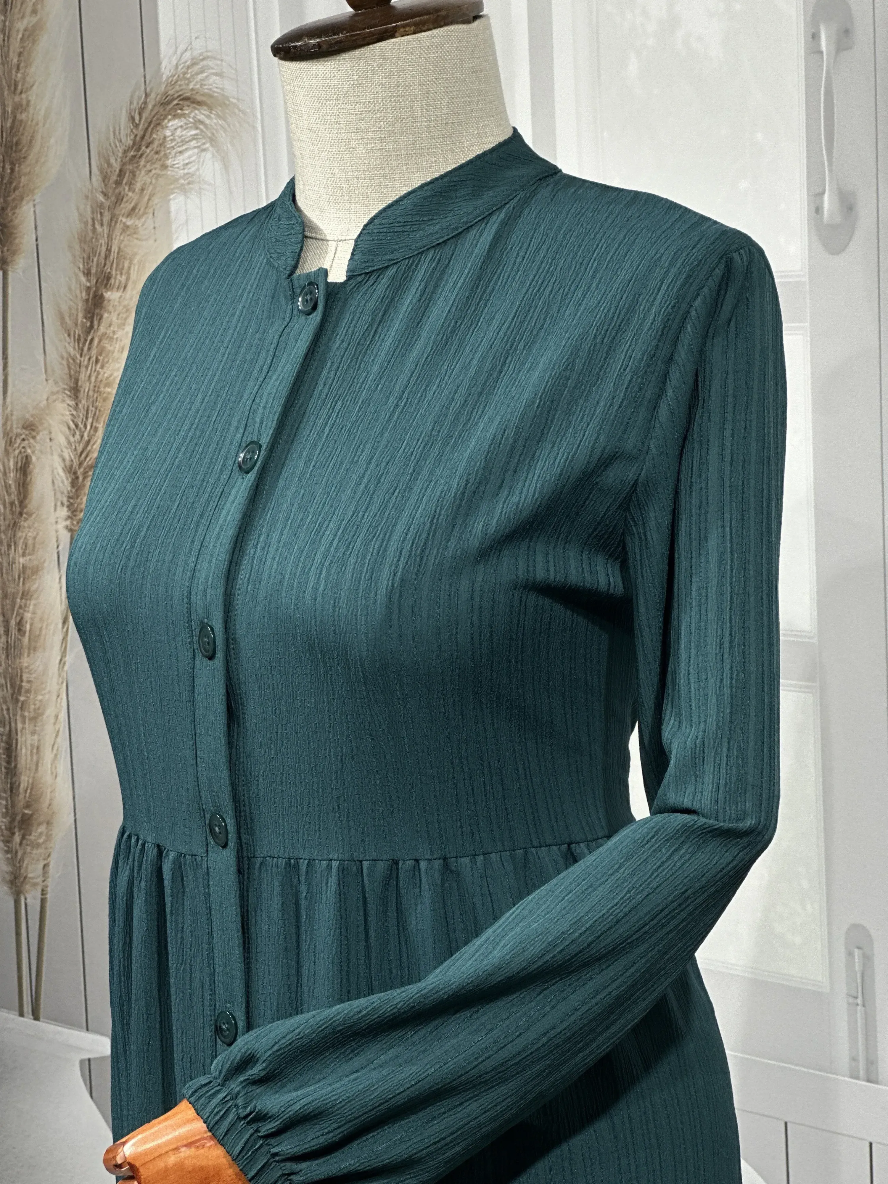 HESNA 8438 ELBİSE - ZÜMRÜT - (Asorti: 3-5)