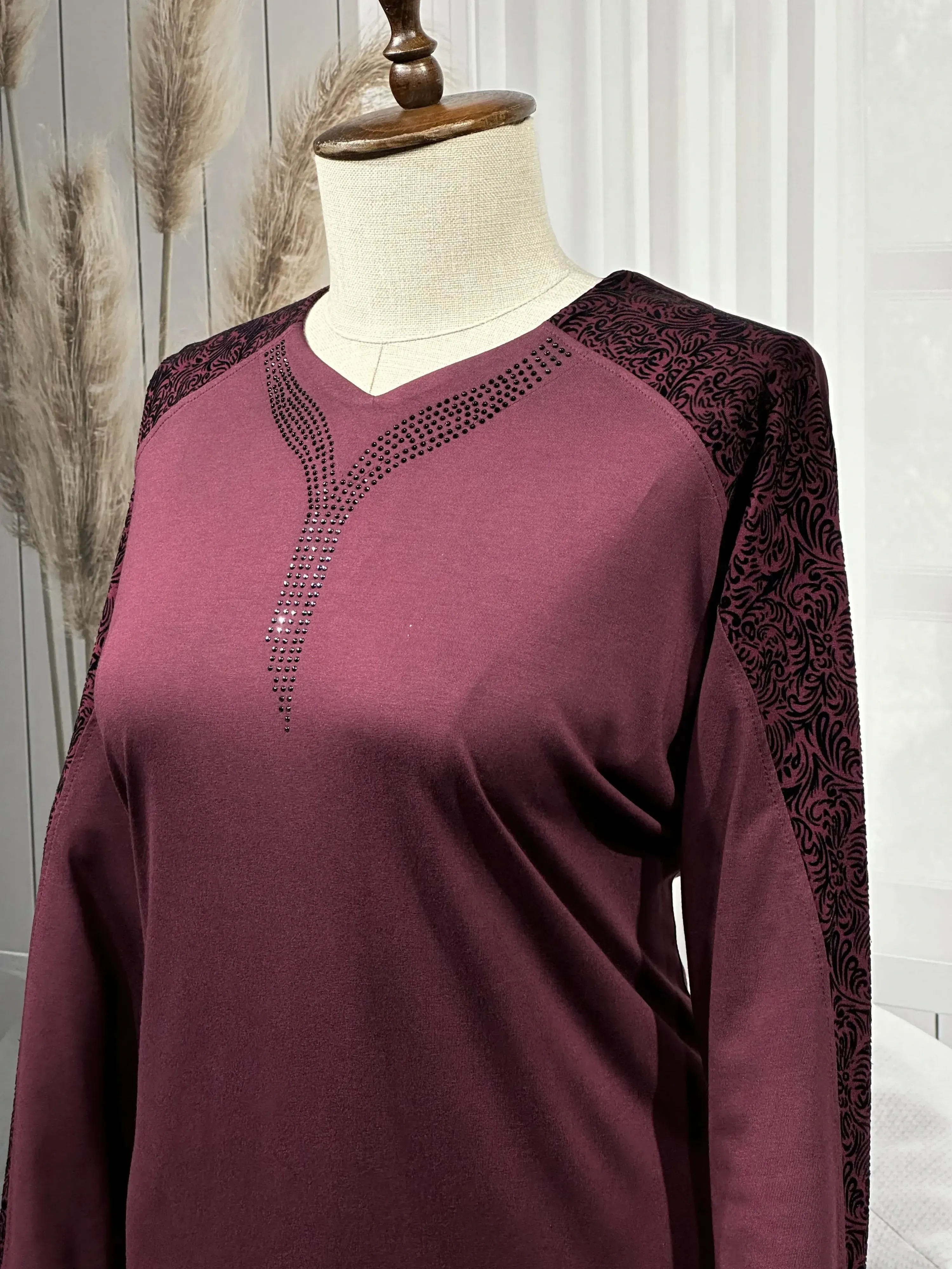 PELİN ELBİSE - AÇIK VİŞNE - (Asorti: 4-6)