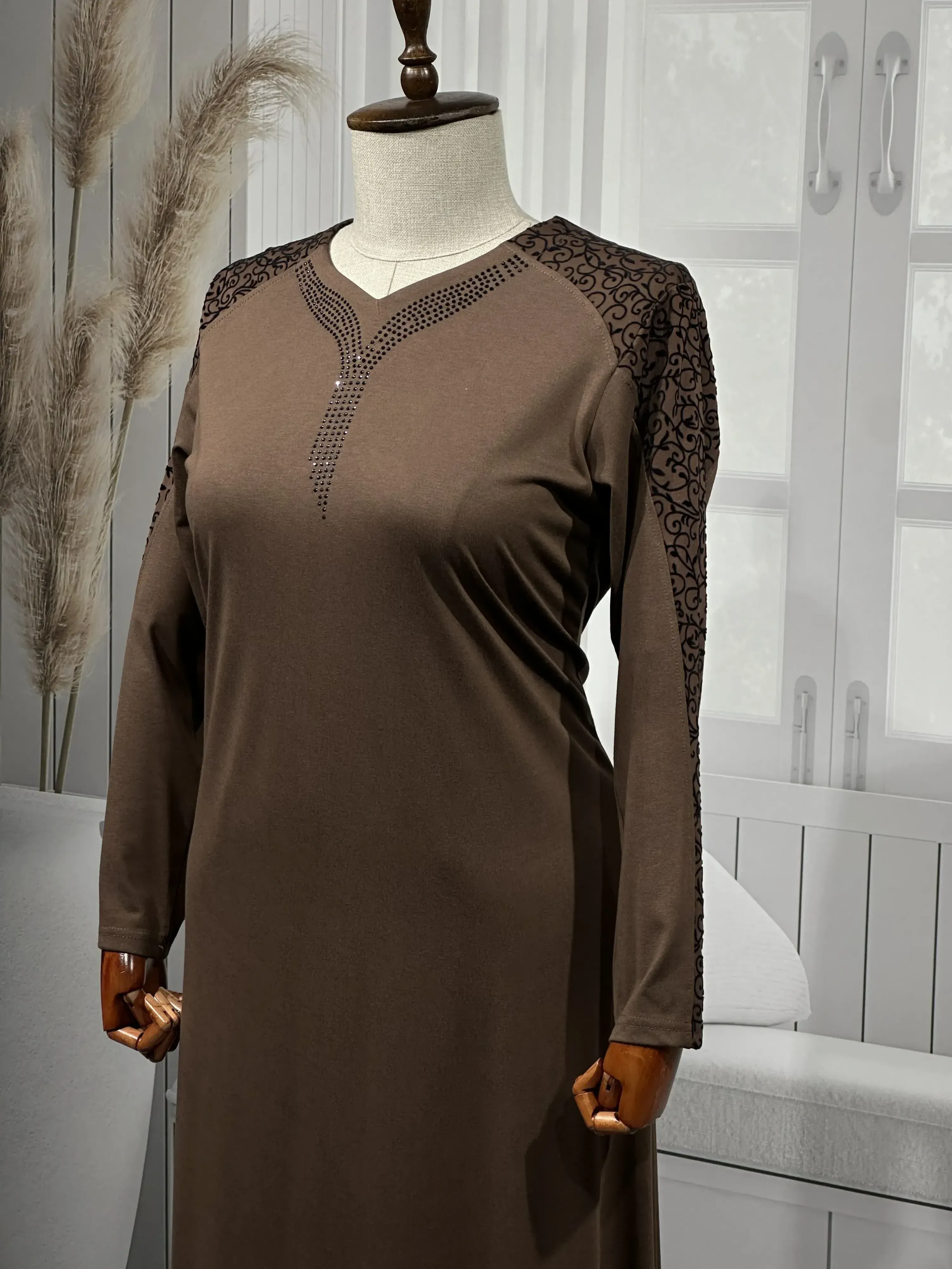 PELİN ELBİSE - VİZON - (Asorti: 4-6)