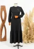 HESNA 8339 ELBİSE - SİYAH - (Asorti: 3-6)
