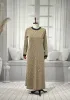 HESNA 8422 ELBİSE - GOLD - (Asorti: 3-6)