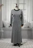 HESNA 8422 ELBİSE - GÜMÜŞ - (Asorti: 3-6)