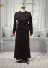 HESNA 8422 ELBİSE - KOYU VİZON - (Asorti: 3-6)