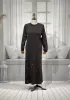 HESNA 8422 ELBİSE - MÜRDÜM - (Asorti: 3-6)