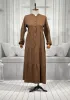 HESNA 8438 ELBİSE - KAHVE - (Asorti: 3-5)