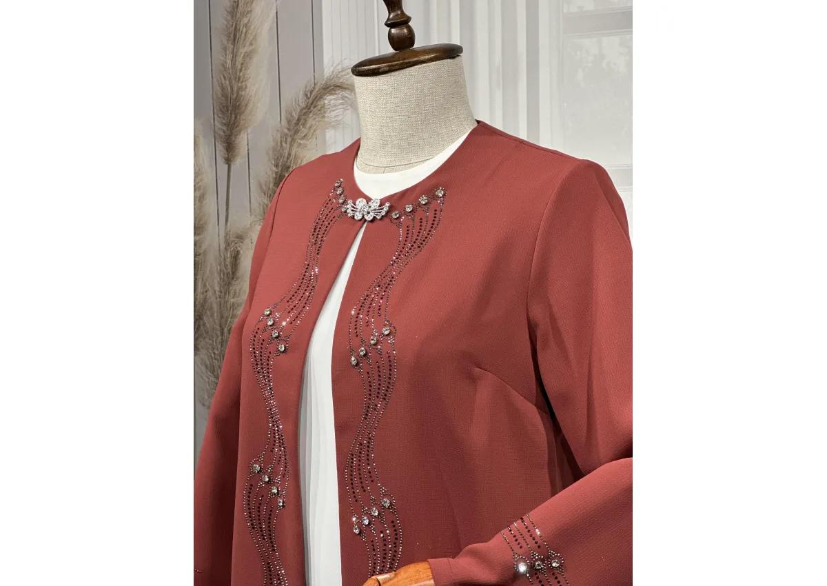 HESNA 3516 TAKIM - KİREMİT - (Asorti: 46-52)