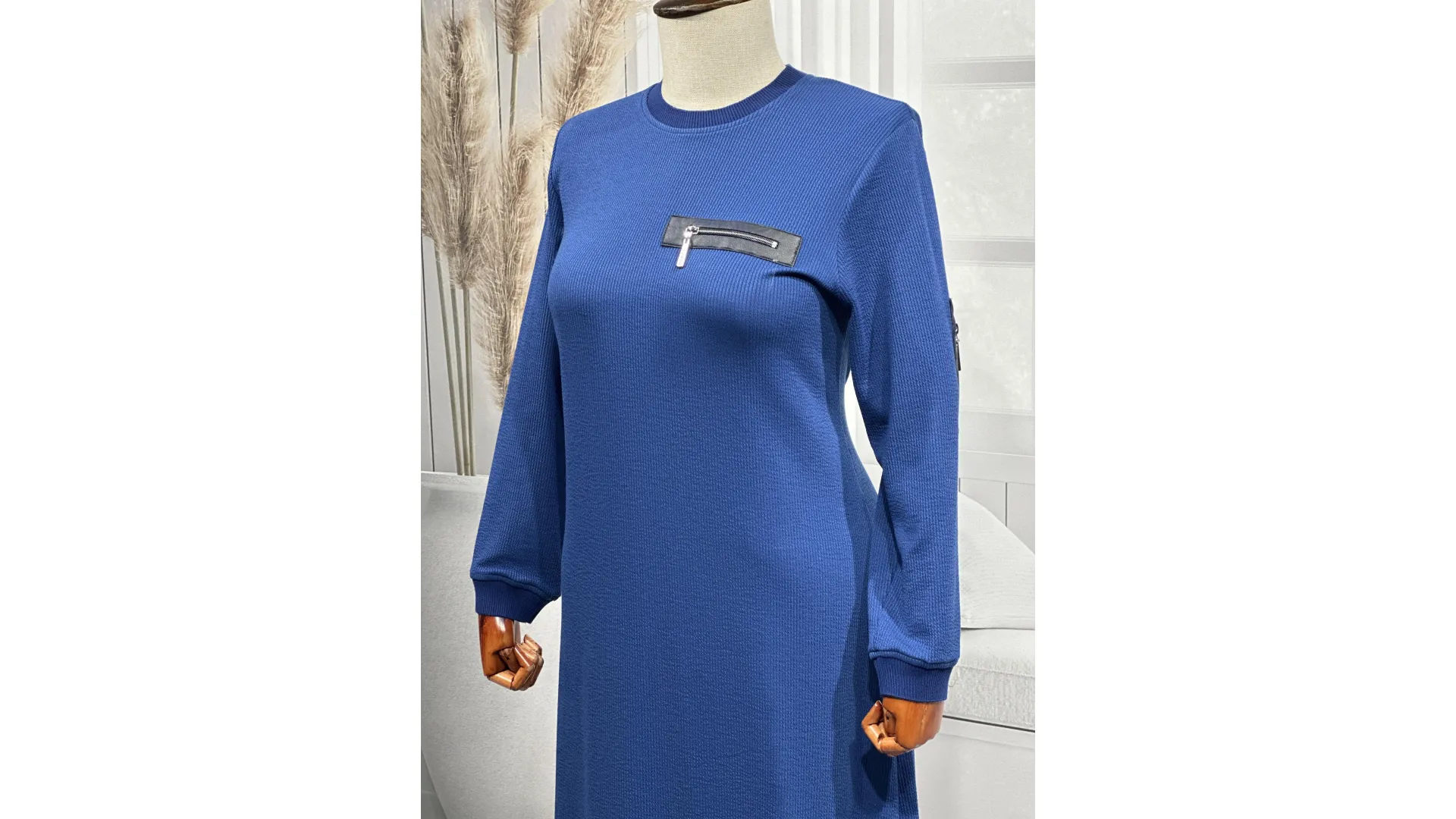 HESNA 8191 ELBİSE - İNDİGO - (Asorti: 3-6)