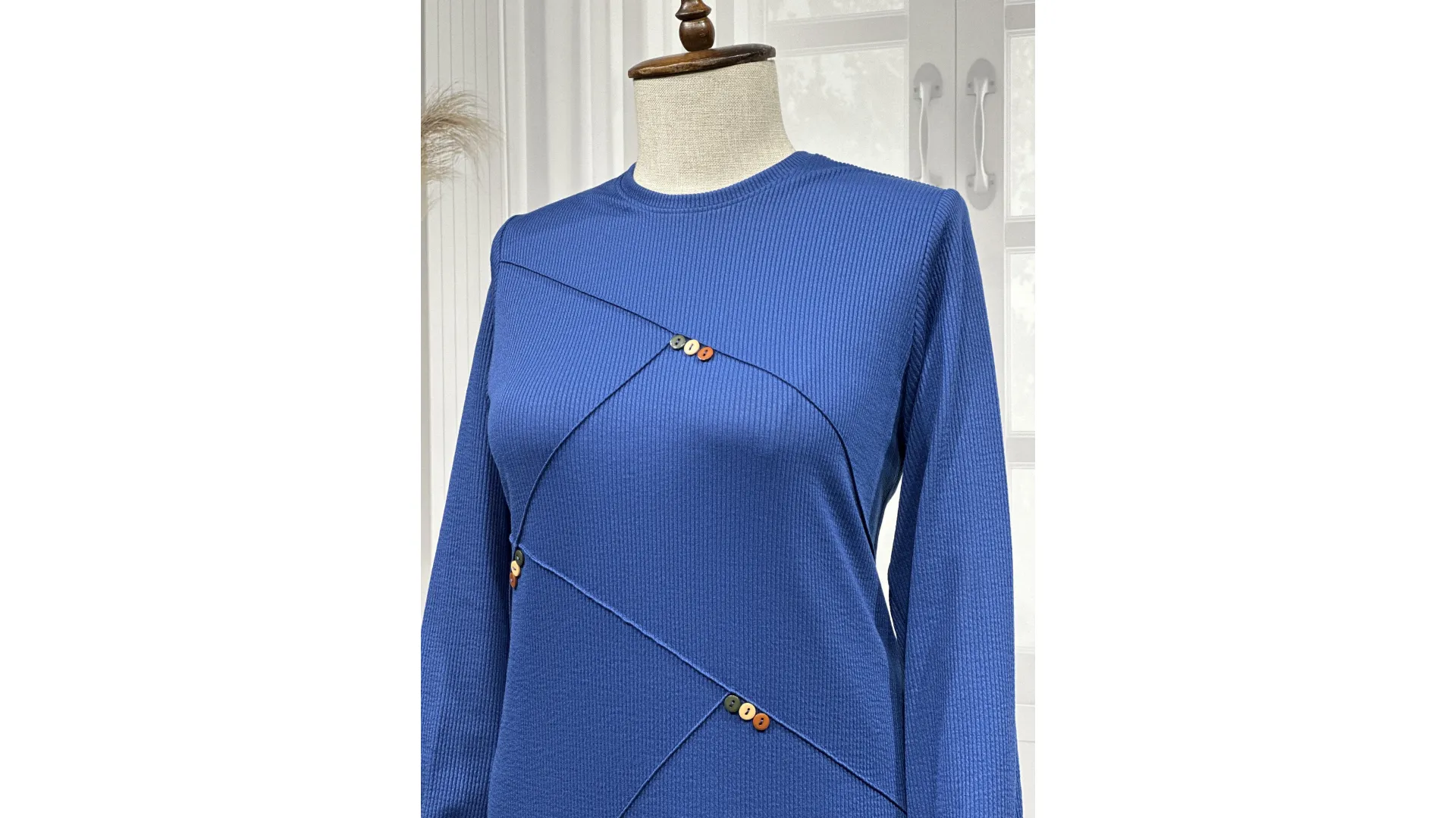 HESNA 8192 ELBİSE - İNDİGO - (Asorti: 3-6)