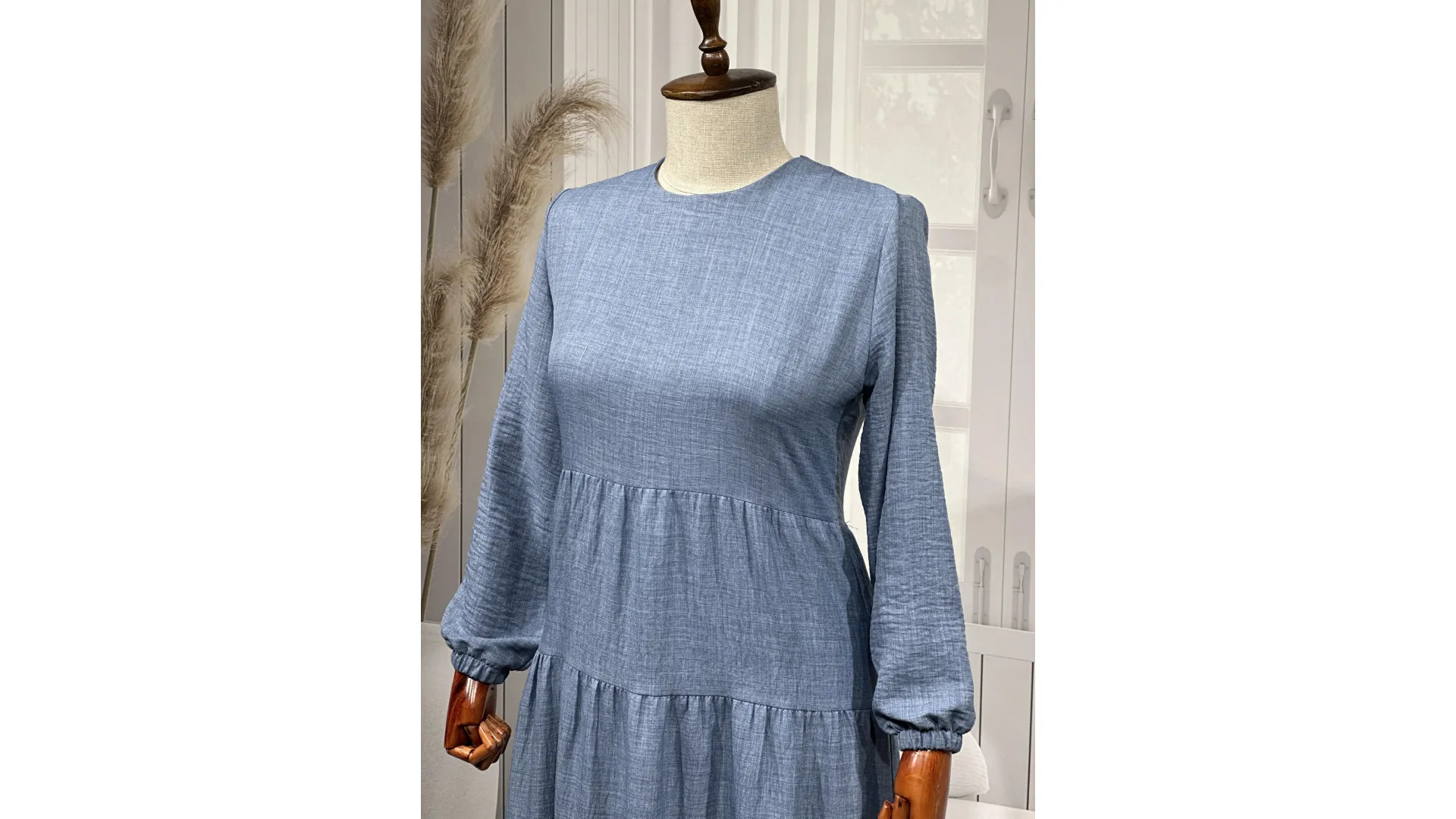 HESNA 8322 ELBİSE - KOT MAVİ - (Asorti: 3-5)