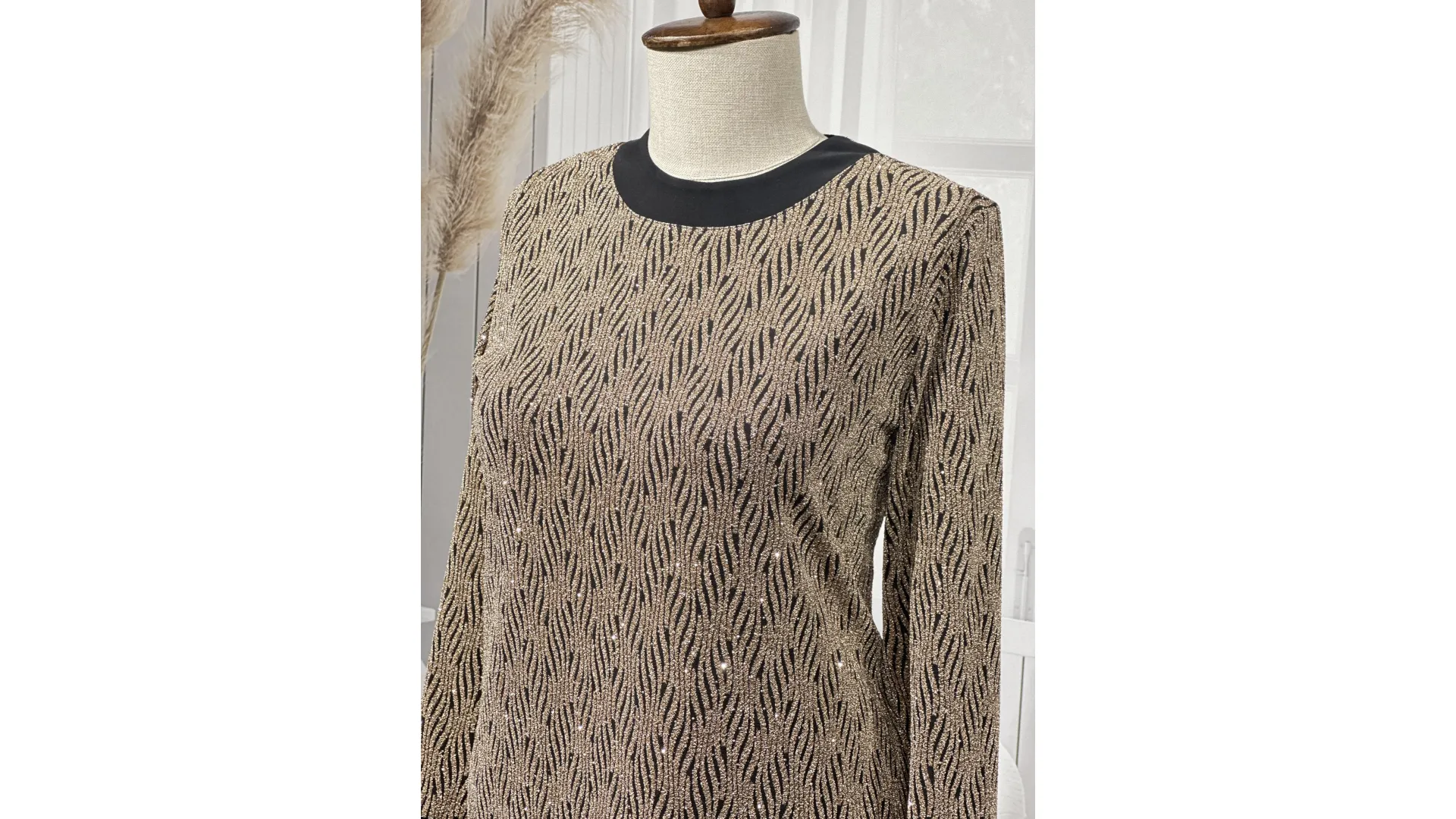 HESNA 8422 ELBİSE - GOLD - (Asorti: 3-6)