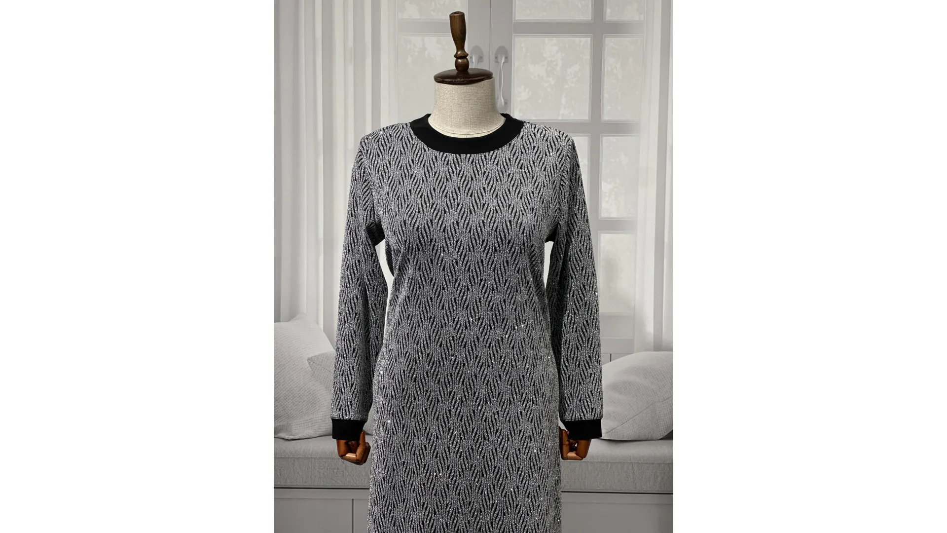 HESNA 8422 ELBİSE - GÜMÜŞ - (Asorti: 3-6)