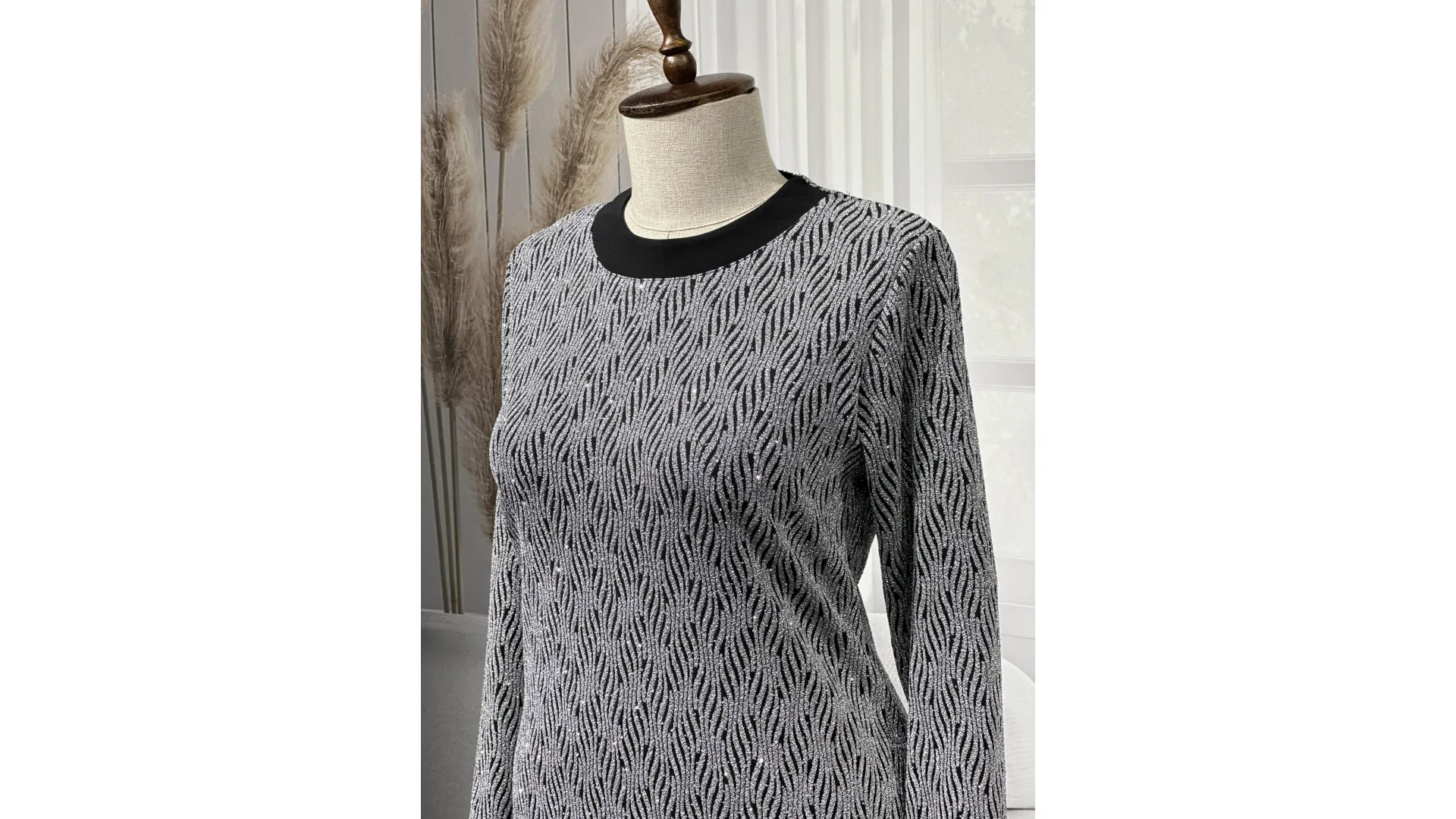 HESNA 8422 ELBİSE - GÜMÜŞ - (Asorti: 3-6)