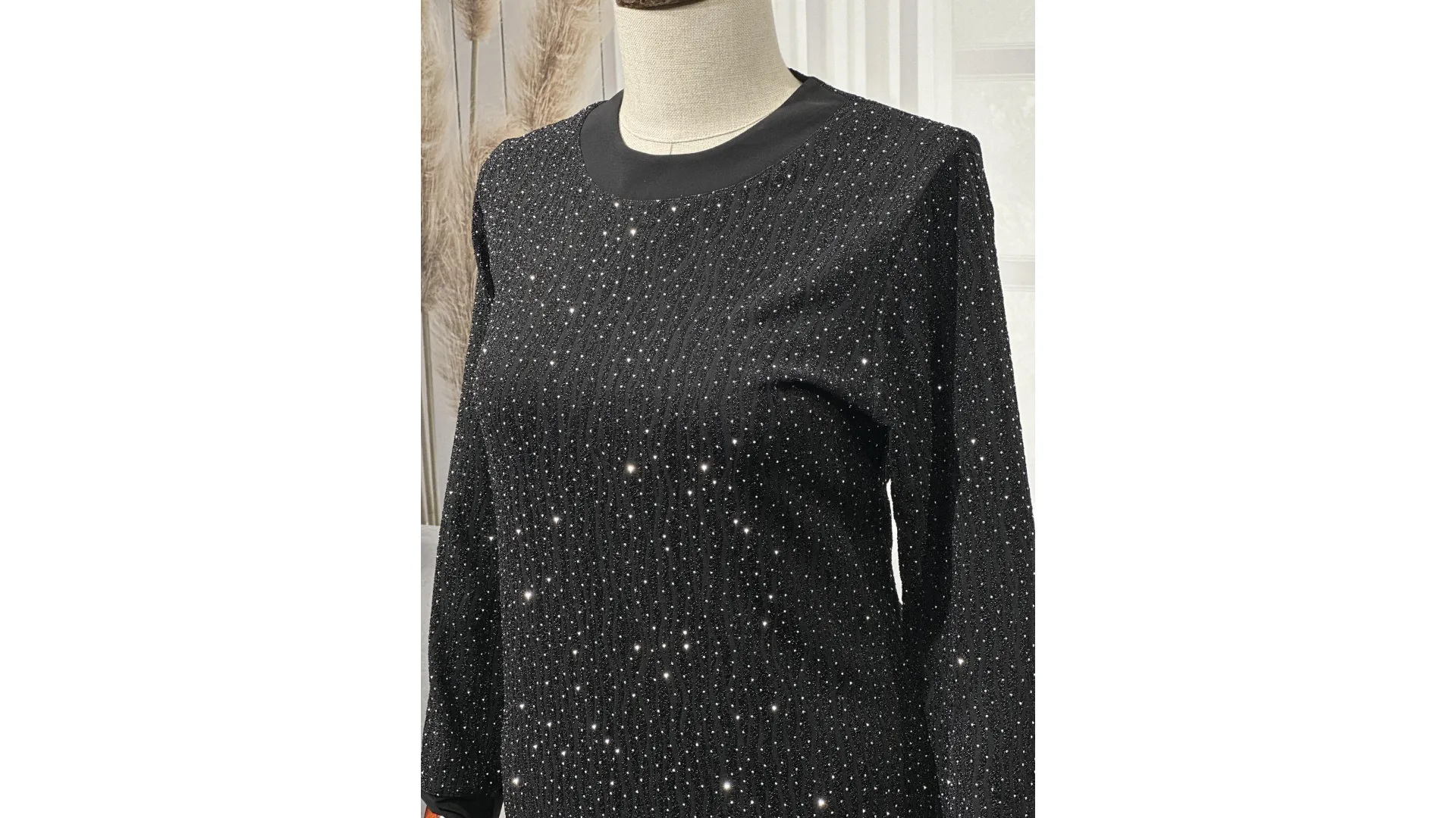 HESNA 8422 ELBİSE - SİYAH & GÜMÜŞ - (Asorti: 3-6)