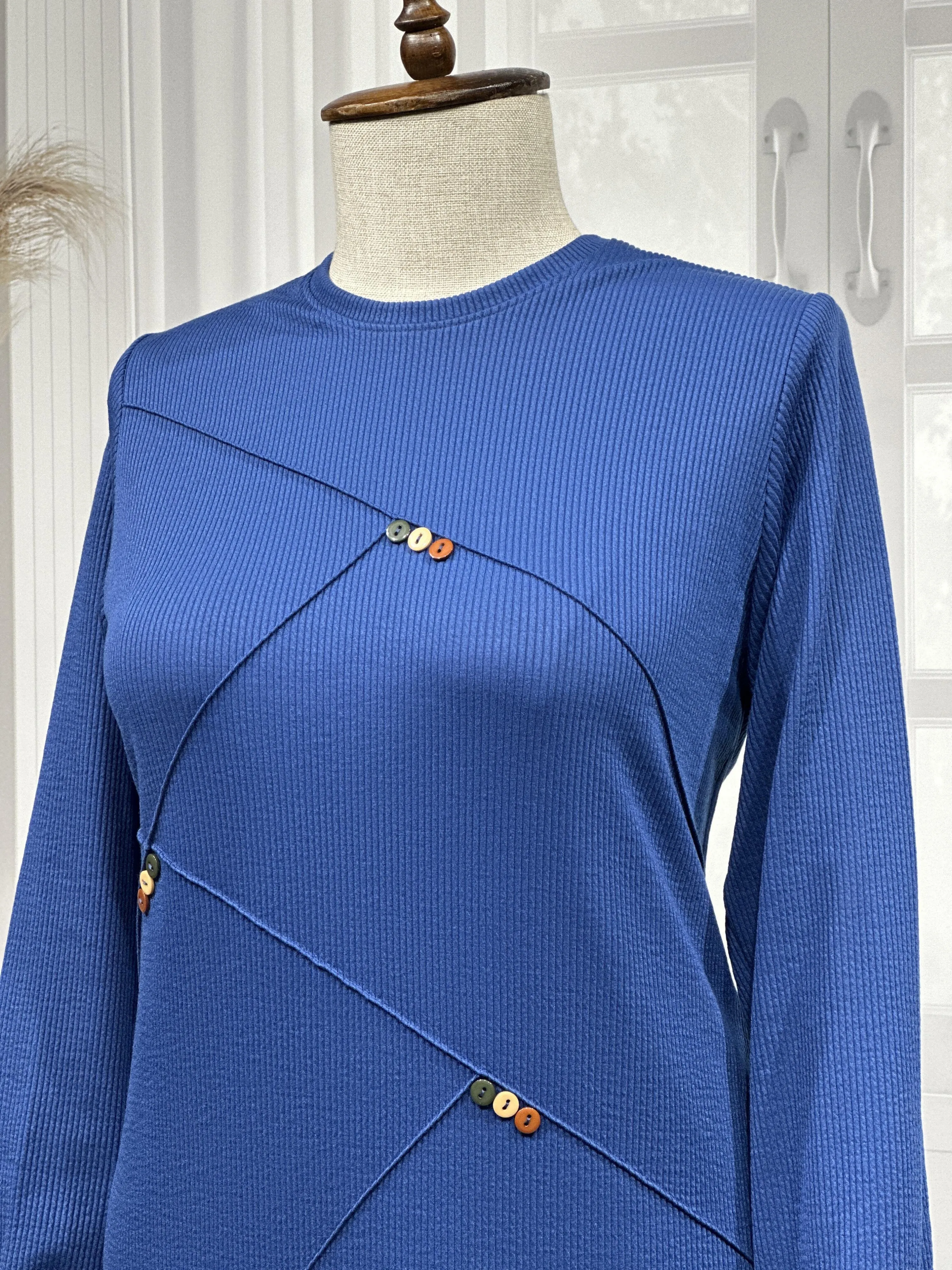 HESNA 8192 ELBİSE - İNDİGO - (Asorti: 3-6)