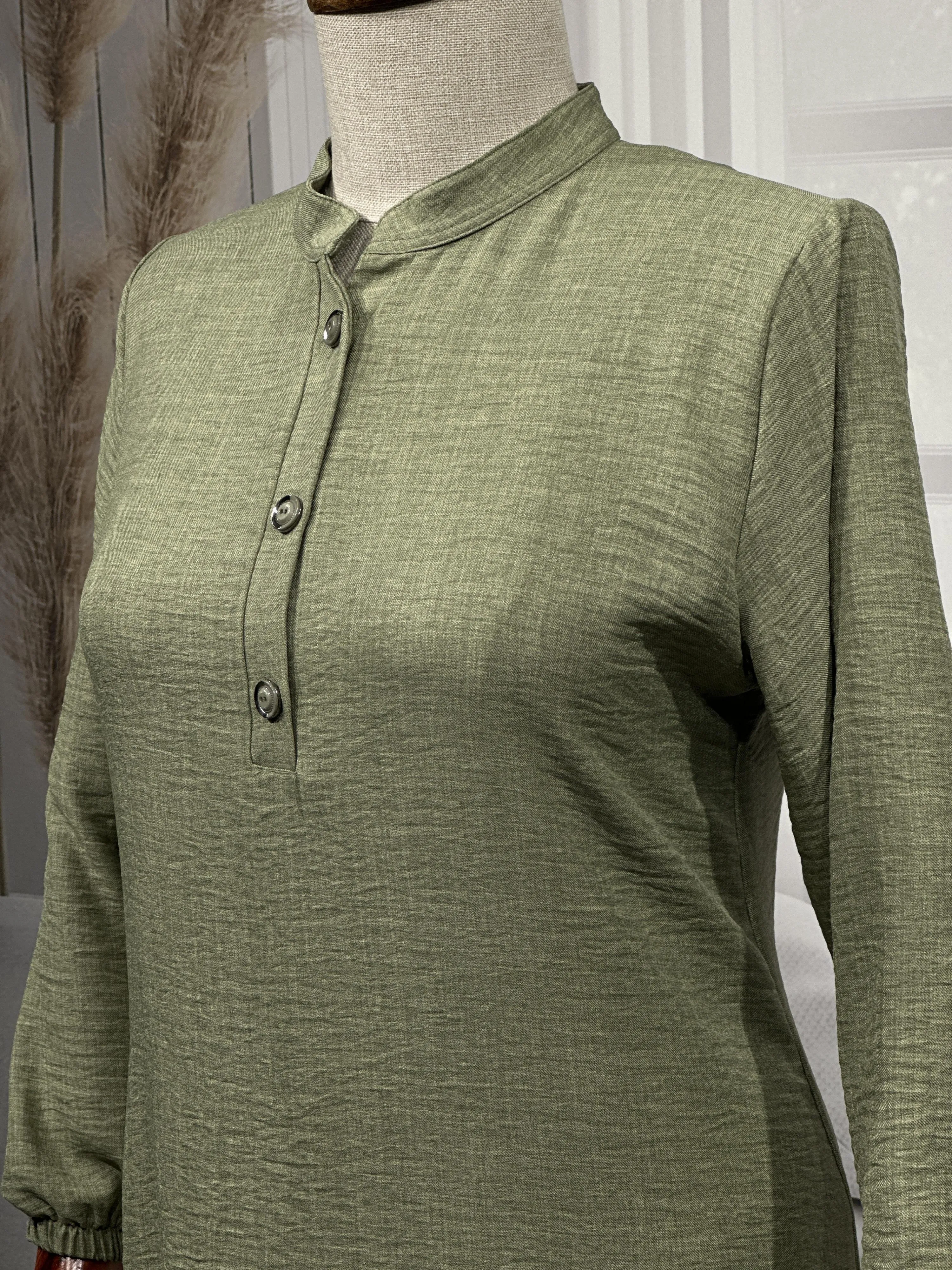 HESNA 8318 ELBİSE - HAKİ - (Asorti: 3-6)