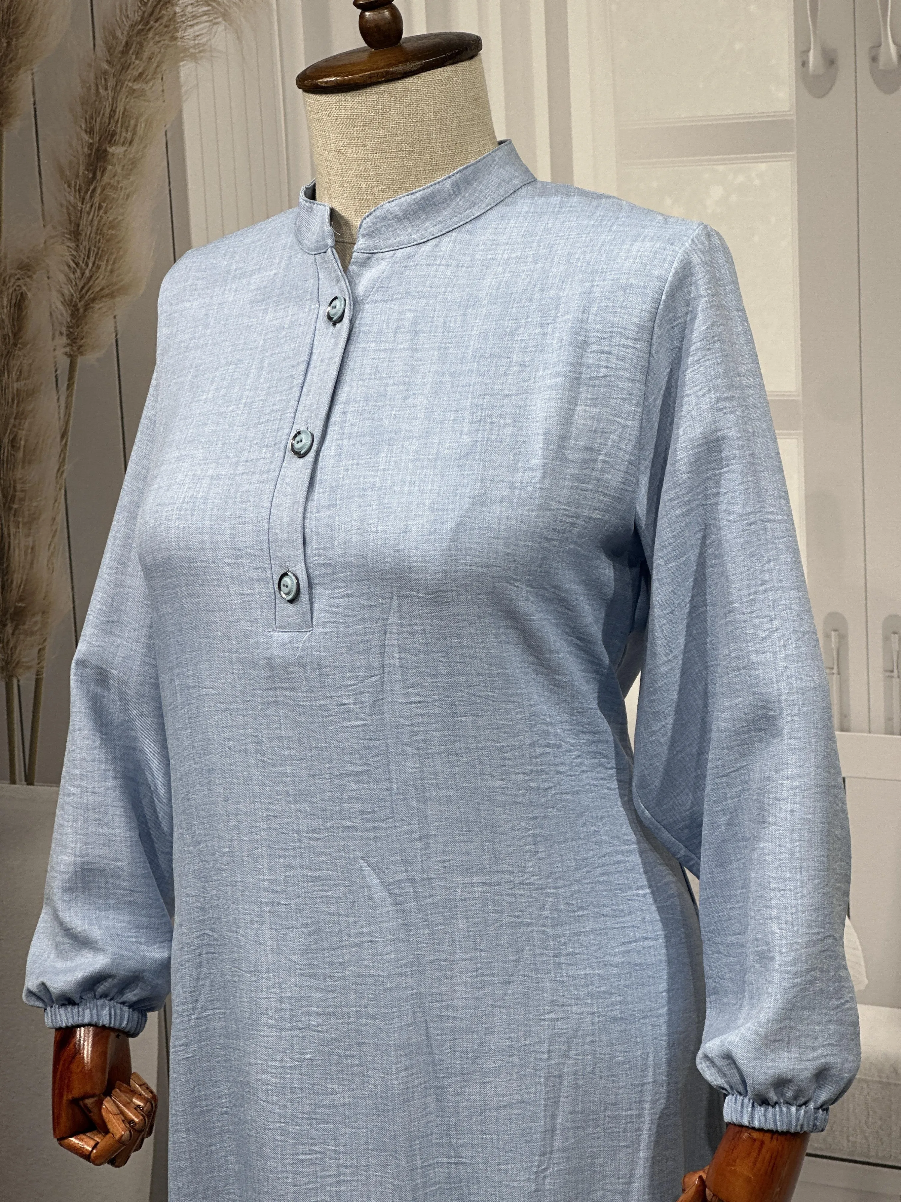 HESNA 8318 ELBİSE - MAVİ - (Asorti: 3-6)