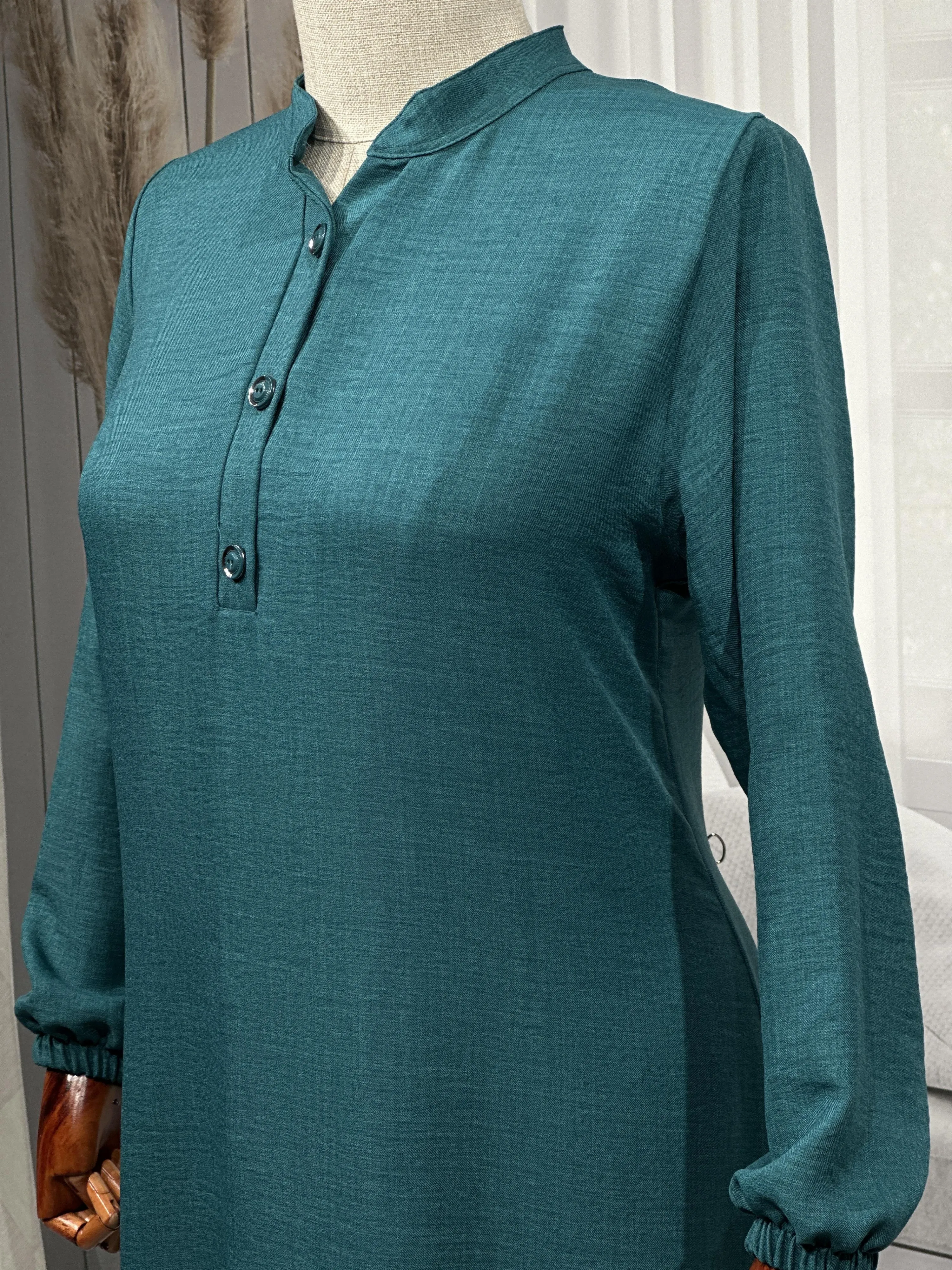 HESNA 8318 ELBİSE - ZÜMRÜT - (Asorti: 3-6)