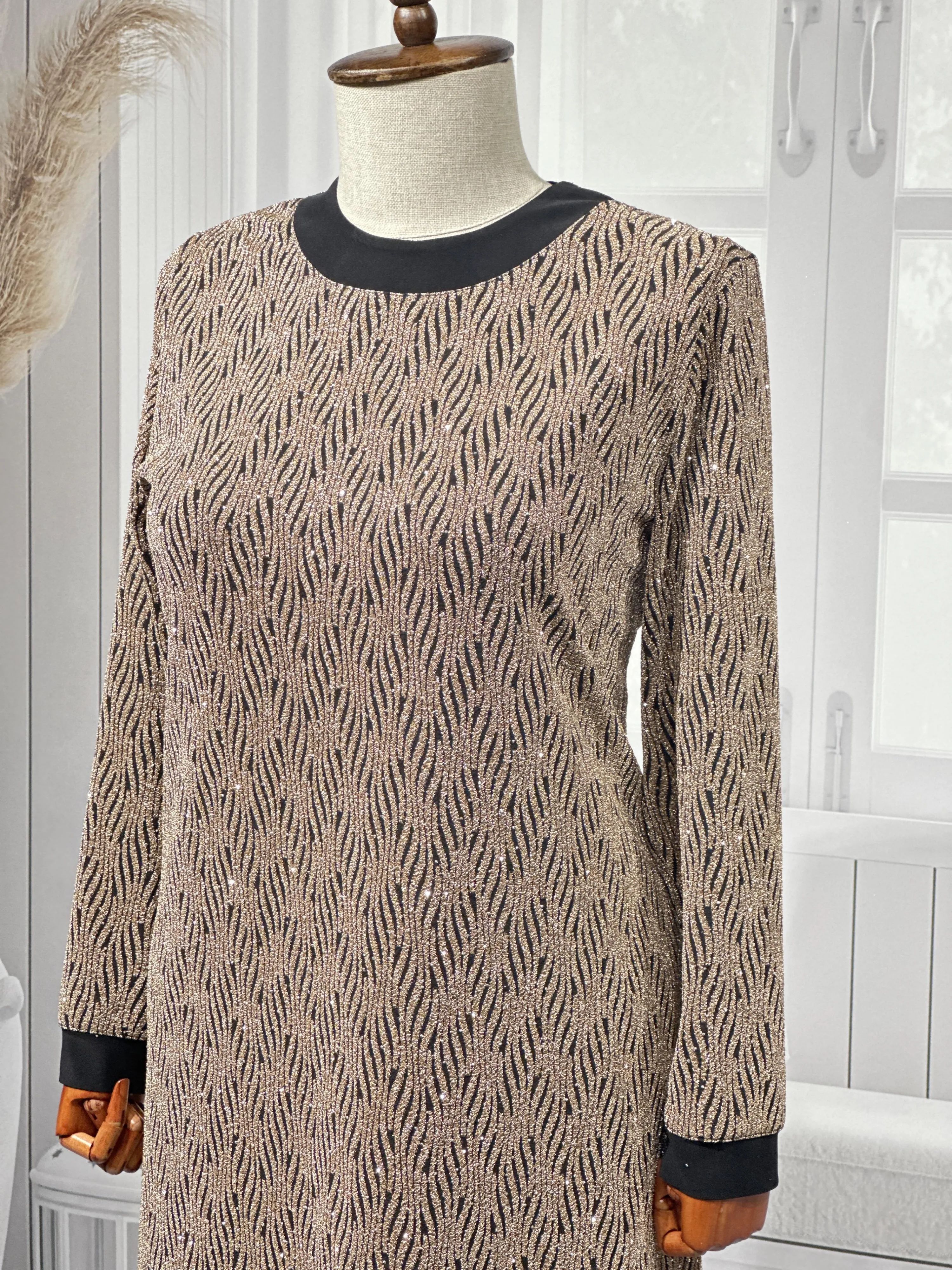 HESNA 8422 ELBİSE - GOLD - (Asorti: 3-6)