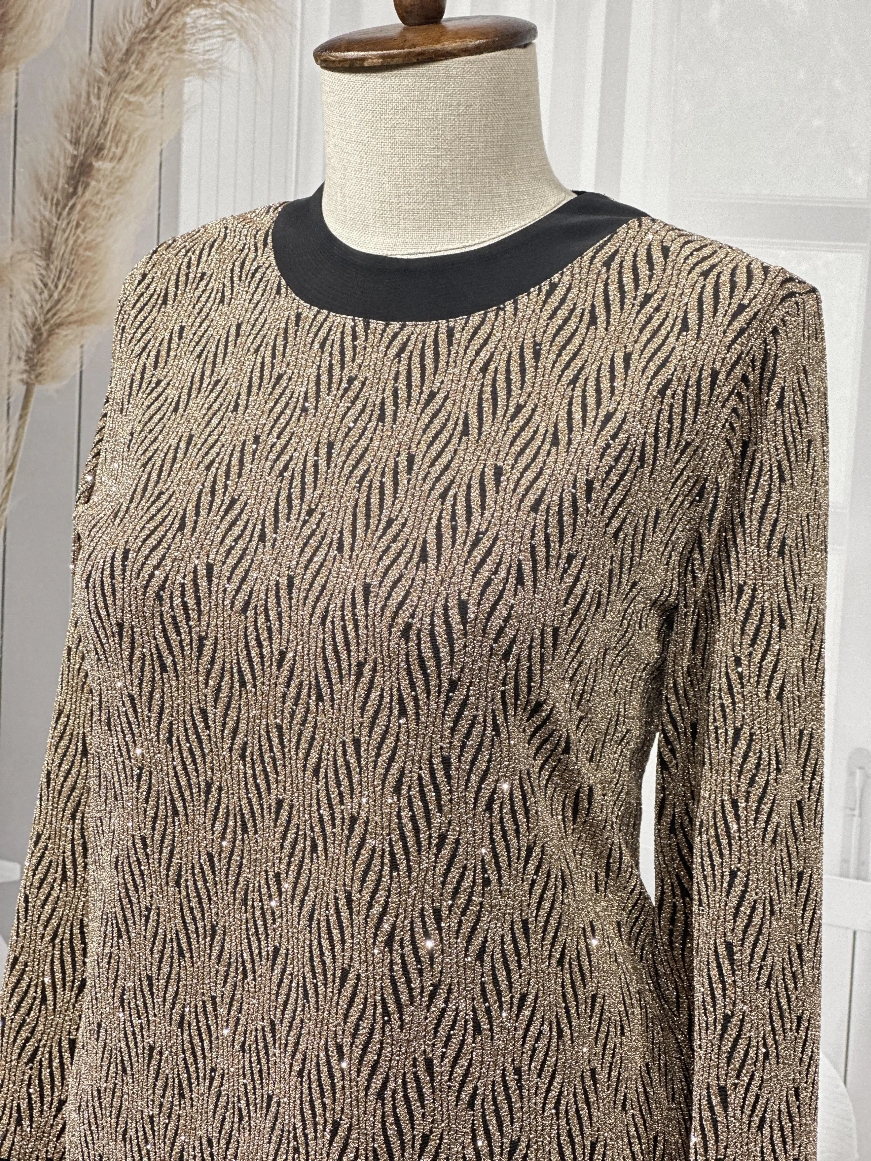 HESNA 8422 ELBİSE - GOLD - (Asorti: 3-6)