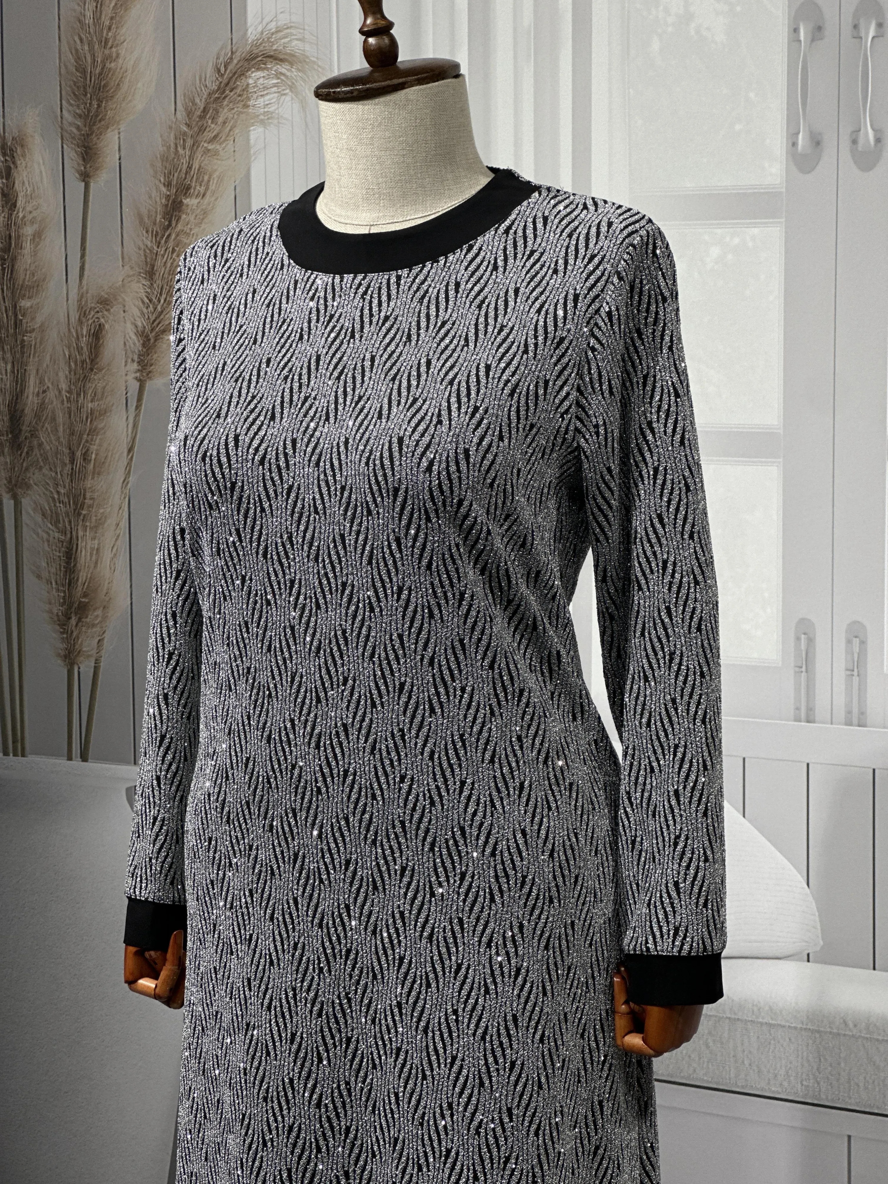 HESNA 8422 ELBİSE - GÜMÜŞ - (Asorti: 3-6)