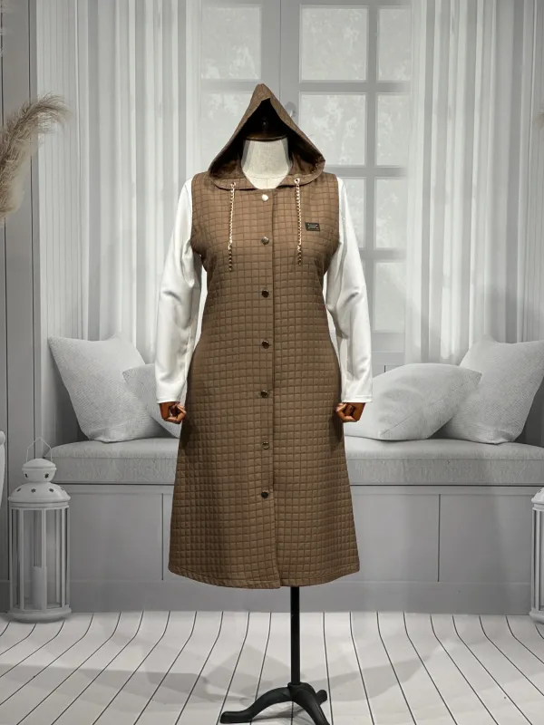 HESNA 7078 KAPİTONE YELEK - TABA - (Asorti: 46-52)