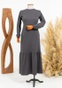 HESNA 8339 ELBİSE - ANTRASİT - (Asorti: 3-6)