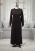 HESNA 8422 ELBİSE - KOYU VİZON - (Asorti: 3-6)