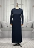 HESNA 8480 ELBİSE - LACİVERT - (Asorti: 3-6)