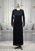 HESNA 8480 ELBİSE - SİYAH - (Asorti: 3-6)