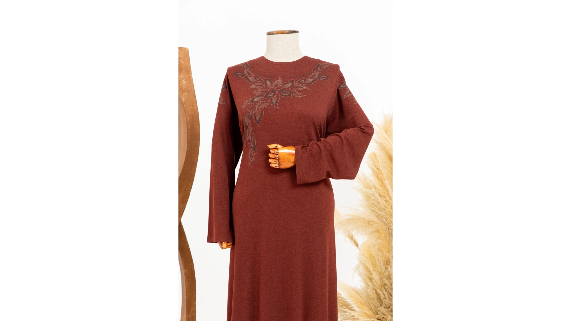 HESNA 8371 BASKILI BTT ELBİSE