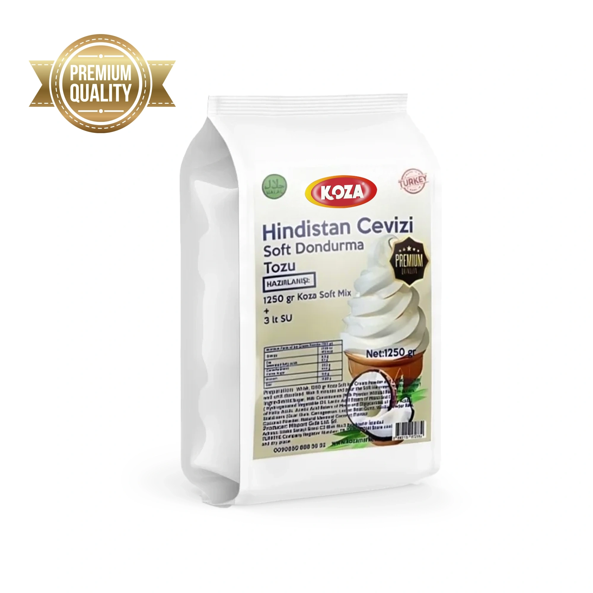 Premium Hindistan Cevizli Soft Dondurma Tozu (1125gr/3lt Su)