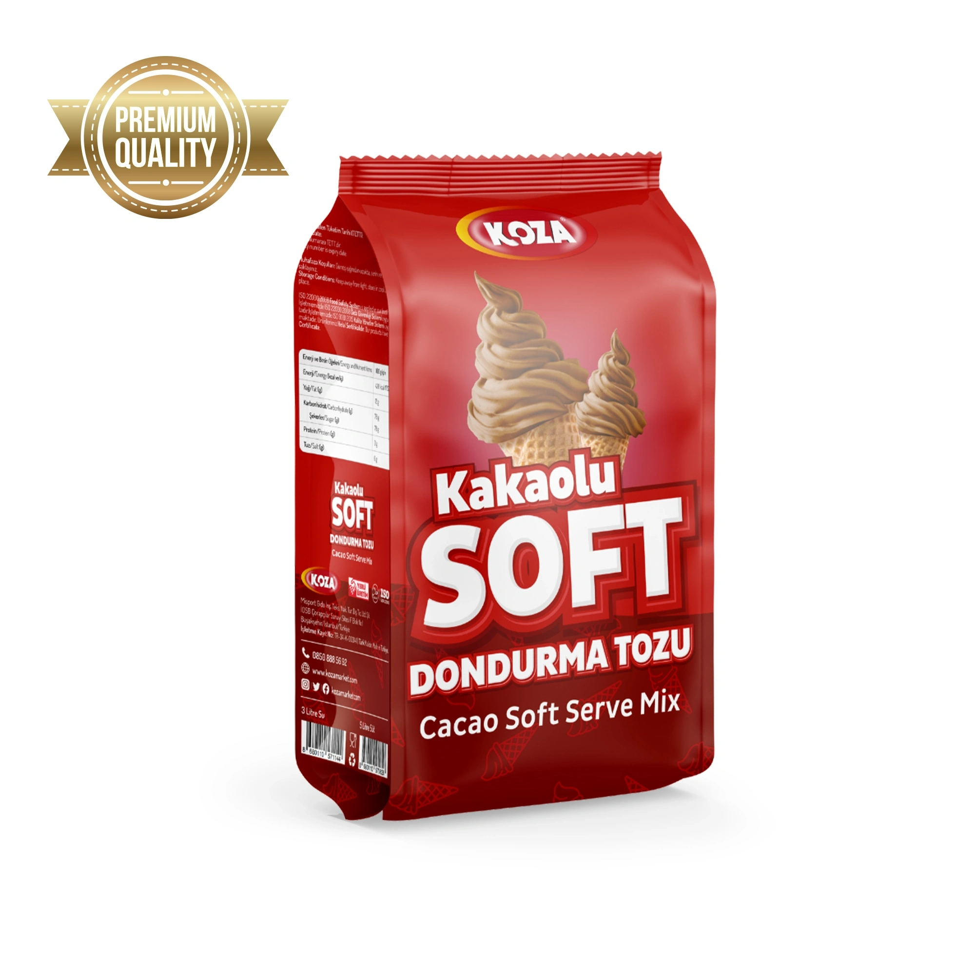 Premium Kakaolu Soft Dondurma Tozu No: 3 (1150gr/3lt Su)