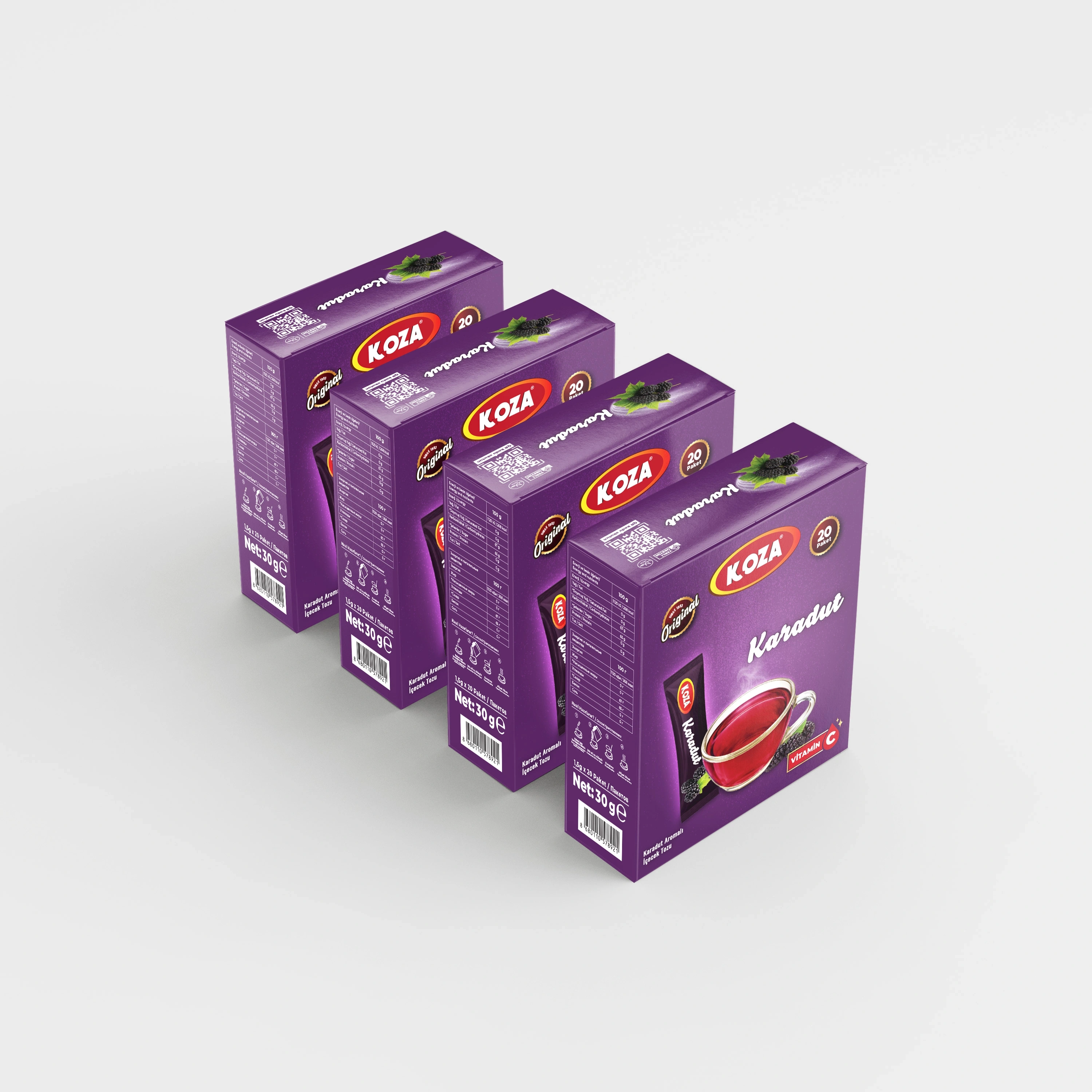 Tek İçimlik Karadut Aromalı İçecek Tozu (20 Stick)