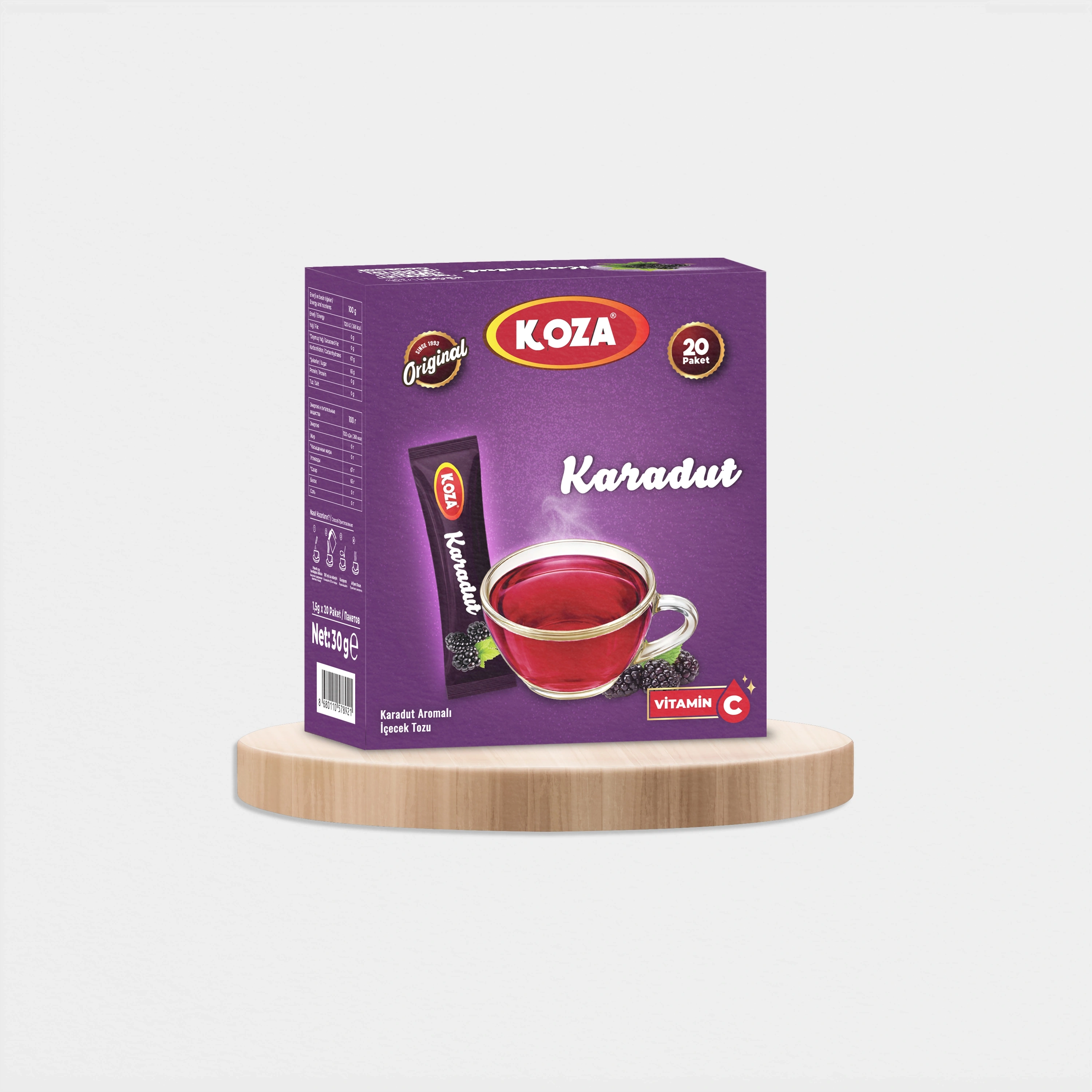 Tek İçimlik Karadut Aromalı İçecek Tozu (20 Stick)