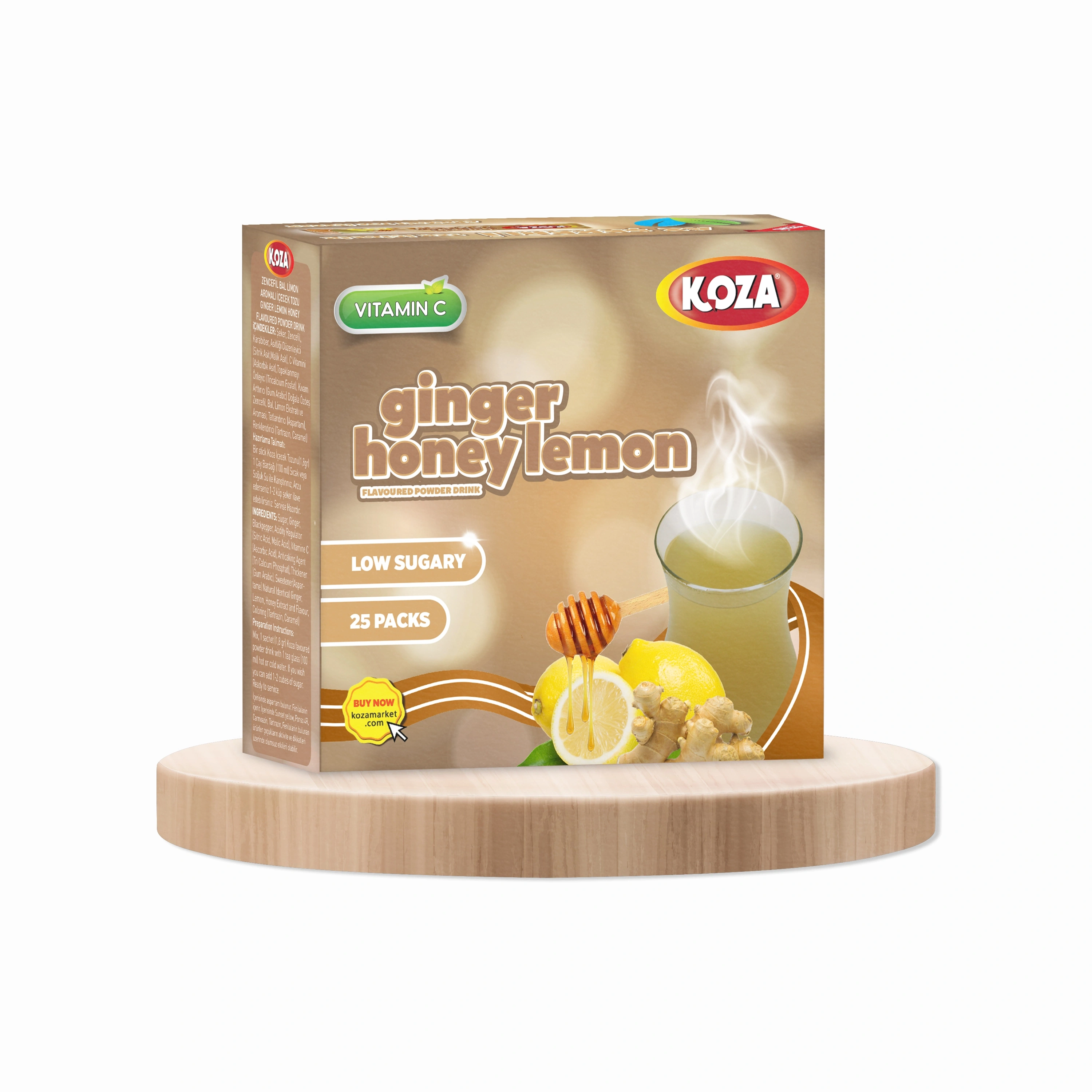 Az Şekerli Tek İçimlik Zencefil Bal Limon Aromalı Toz İçecek