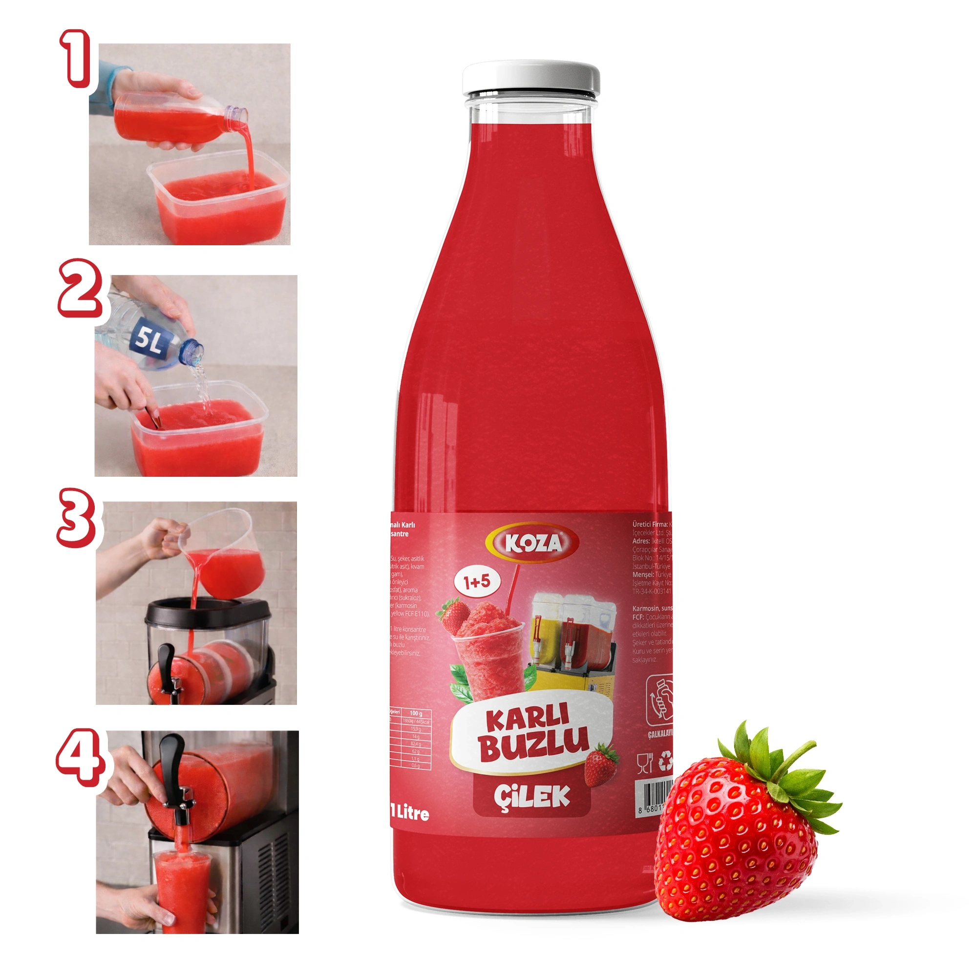 Çilek Aromalı Sıvı Karlı Buzlu