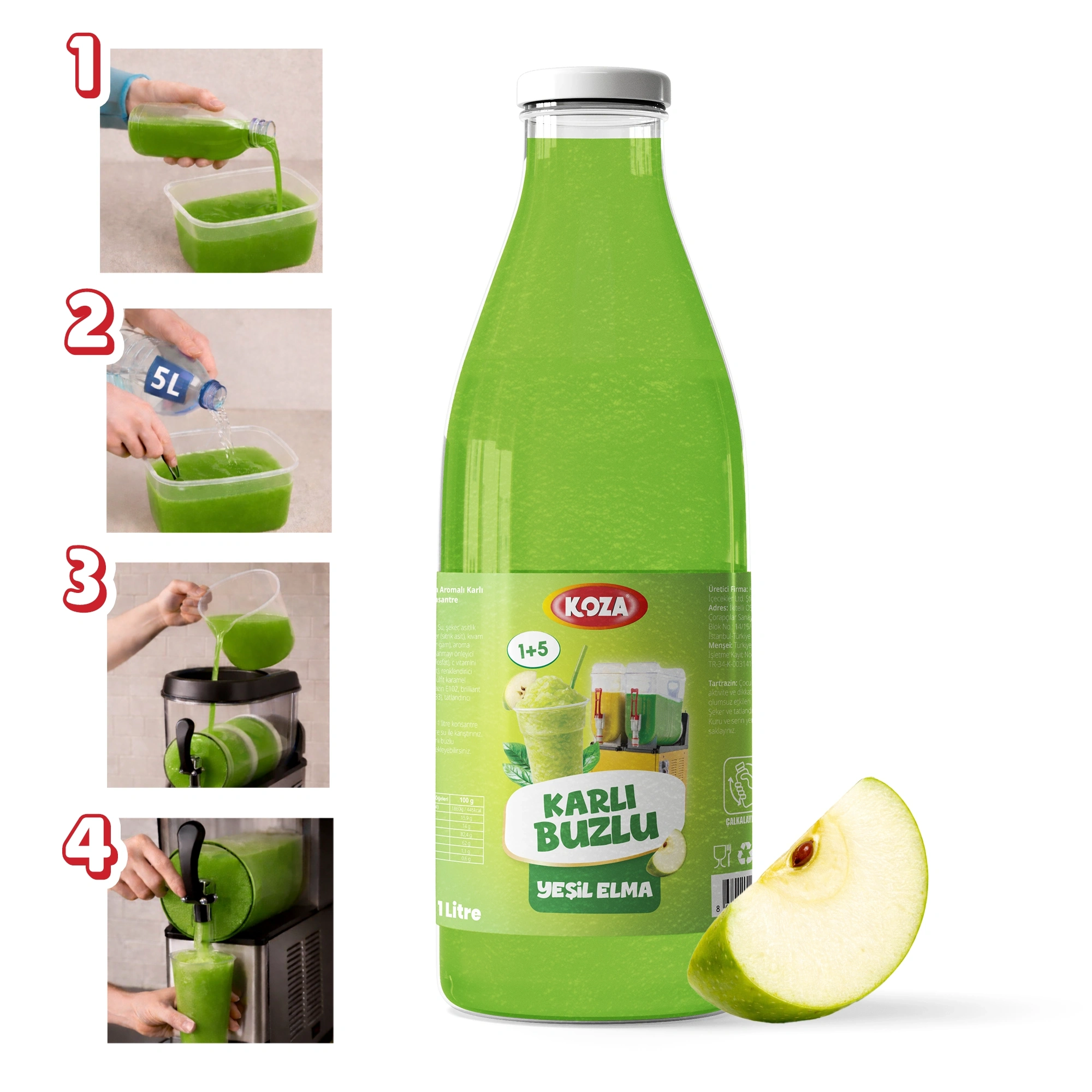 Yeşil Elma Aromalı Sıvı Karlı Buzlu