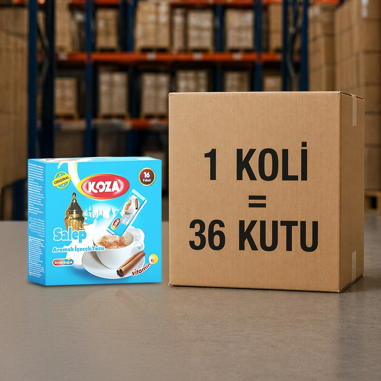 Tek İçimlik Salep Aromalı Toz İçecek Koli (36 Kutu)