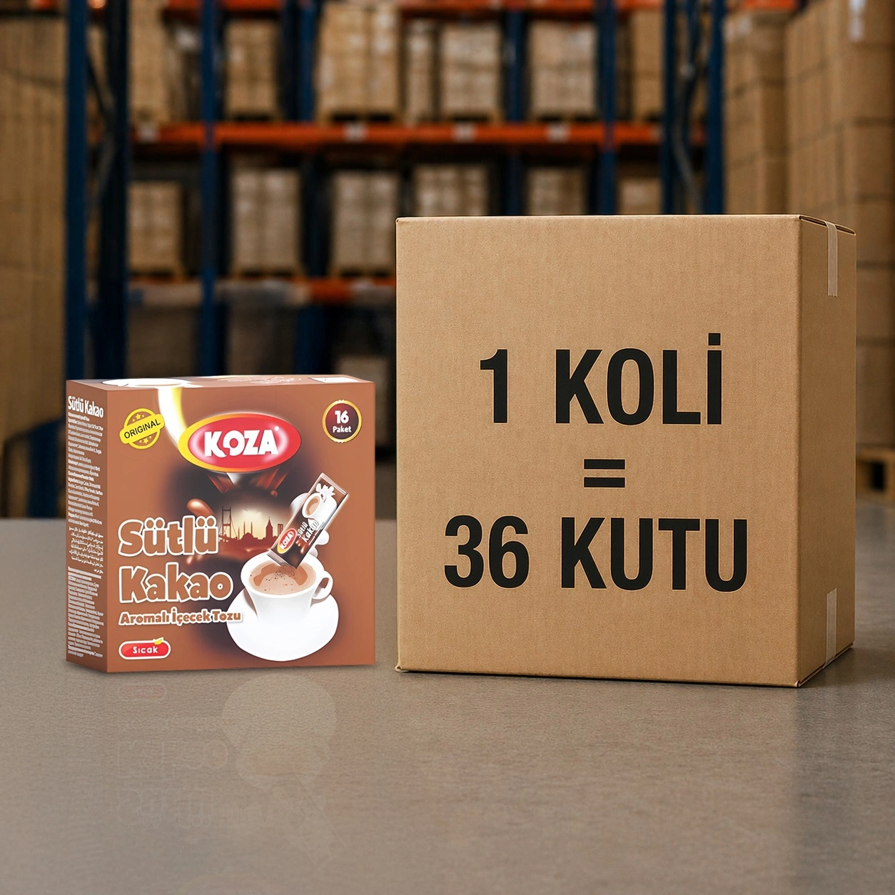 Tek İçimlik Kakao Aromalı Toz İçecek Koli (36 Kutu)
