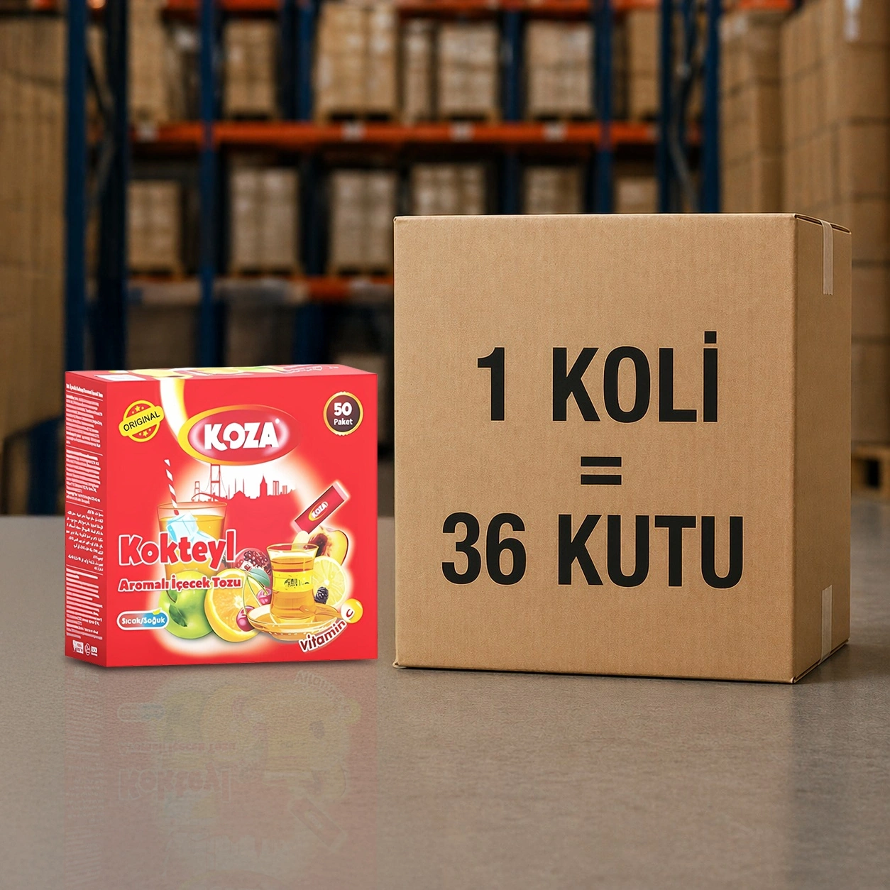 Tek İçimlik Kokteyl Aromalı Toz İçecek Koli (36 Kutu)