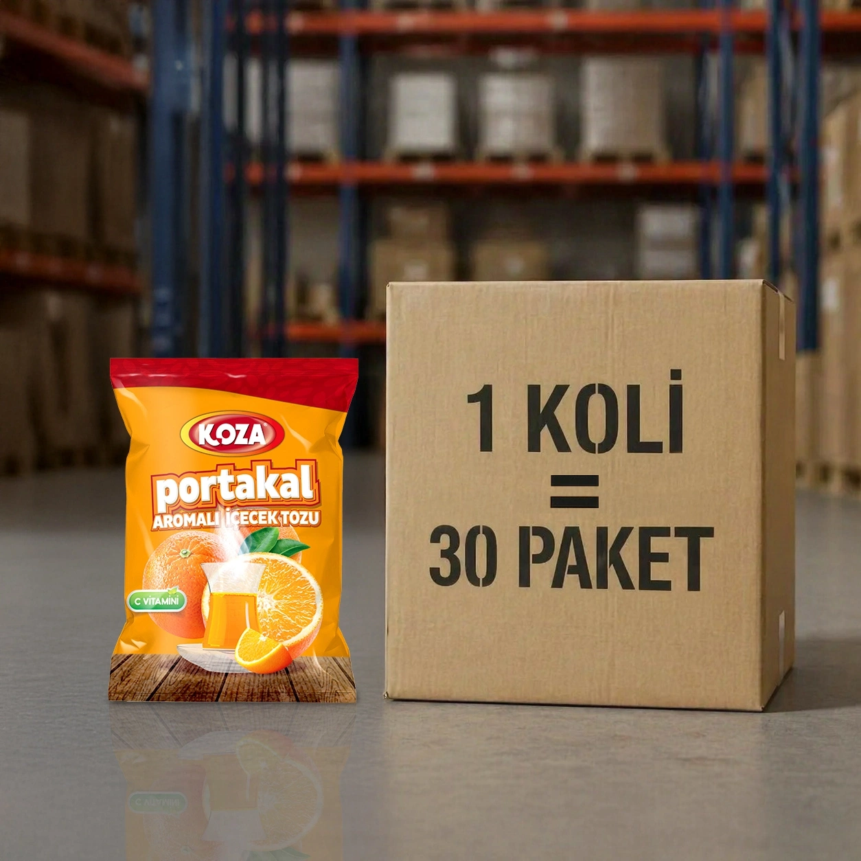 Portakal Aromalı Toz İçecek (300gr) Koli (30 Paket)