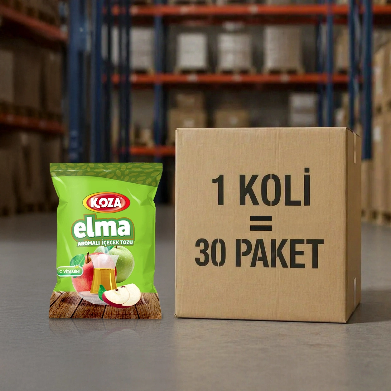 Elma Aromalı Toz İçecek (300gr) Koli (30 Paket)