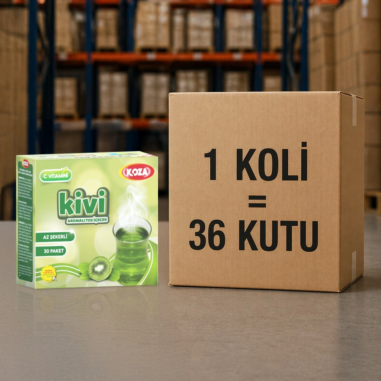 Az Şekerli Tek İçimlik Kivi Aro. İçecek Tozu (30 Stick)