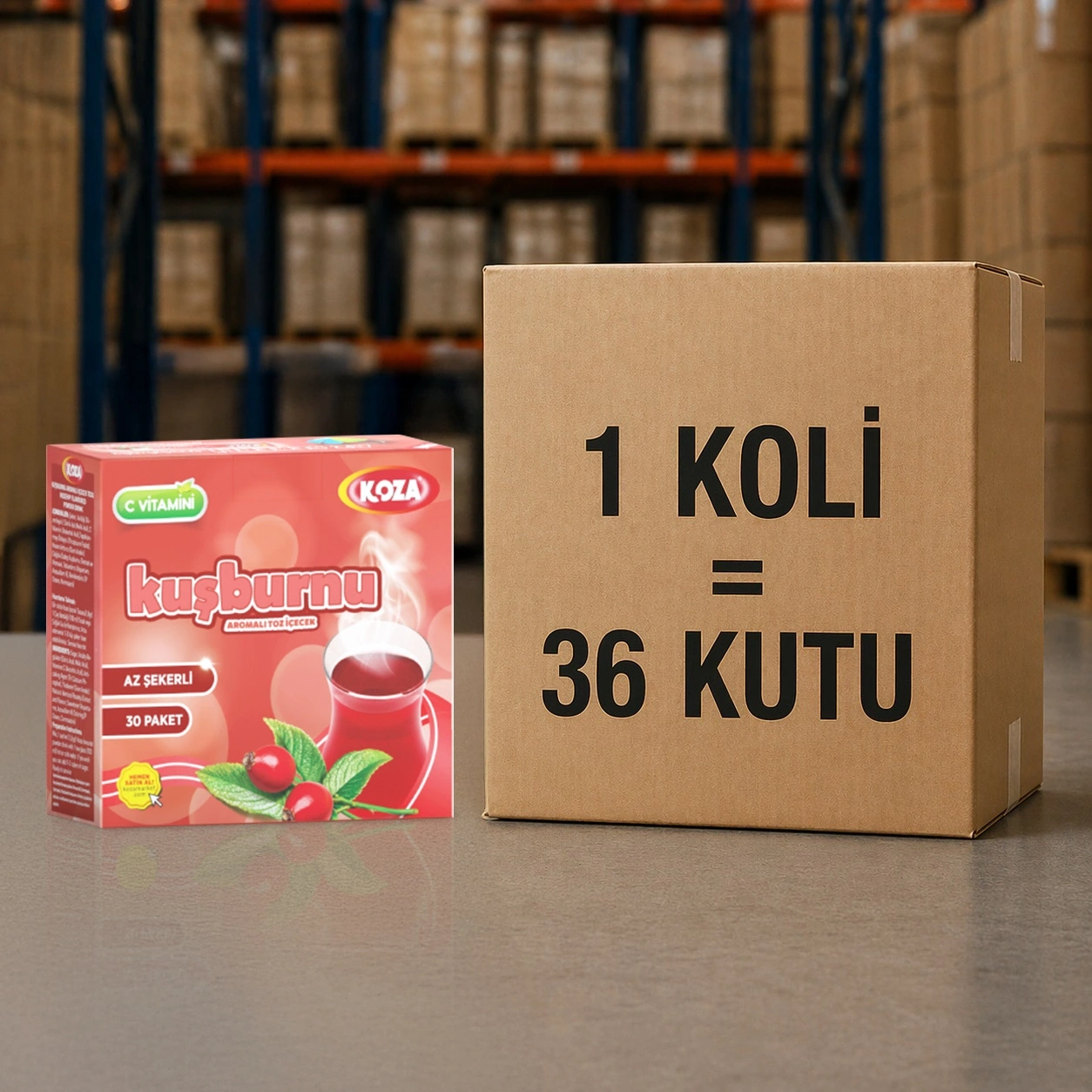 Az Şekerli Tek İçimlik Kuşburnu Aro. İçecek Tozu (30 Stick)