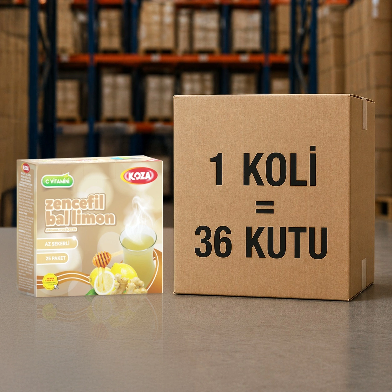 Az Şekerli Tek İçimlik Zencefil-Bal-Lim. Aro. İçecek Tozu (25 Stick)