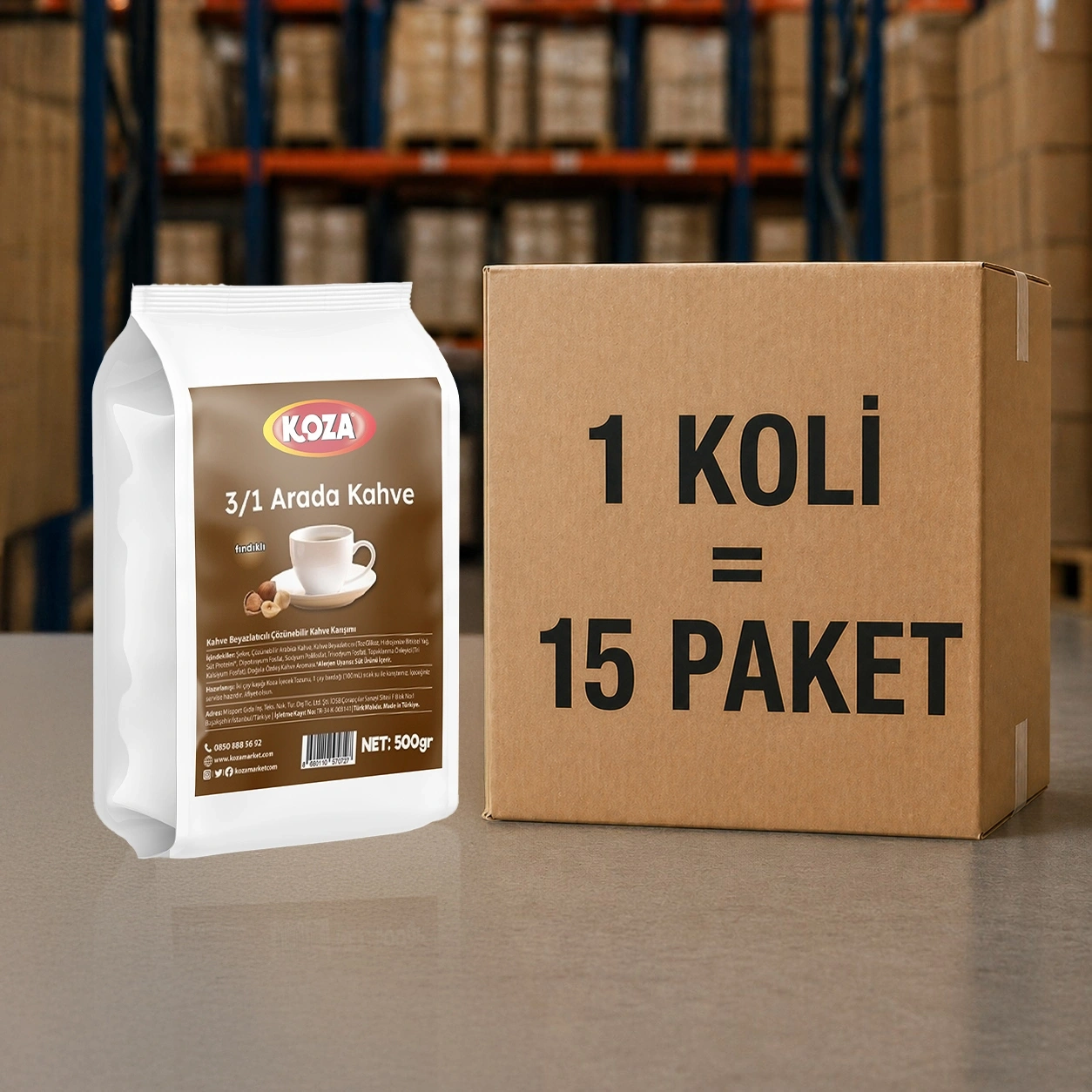 3`ü1 Arada Fındıklı Kahve (500 gr)