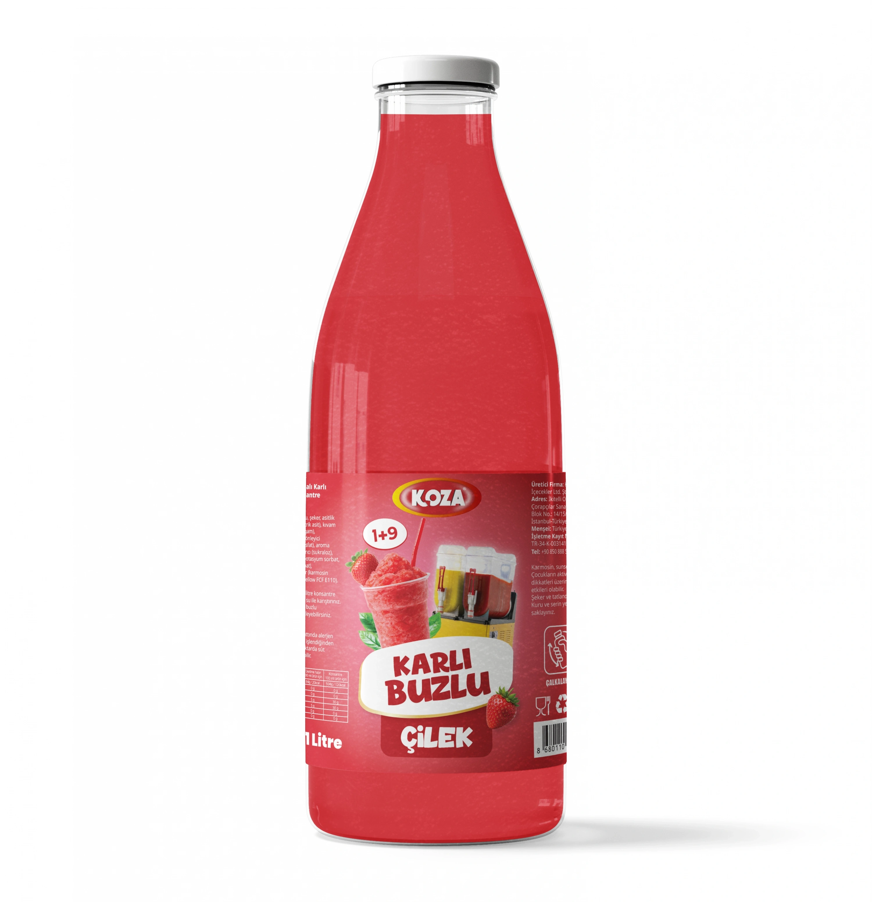 Çilek Aromalı Sıvı Karlı Buzlu (1+9)